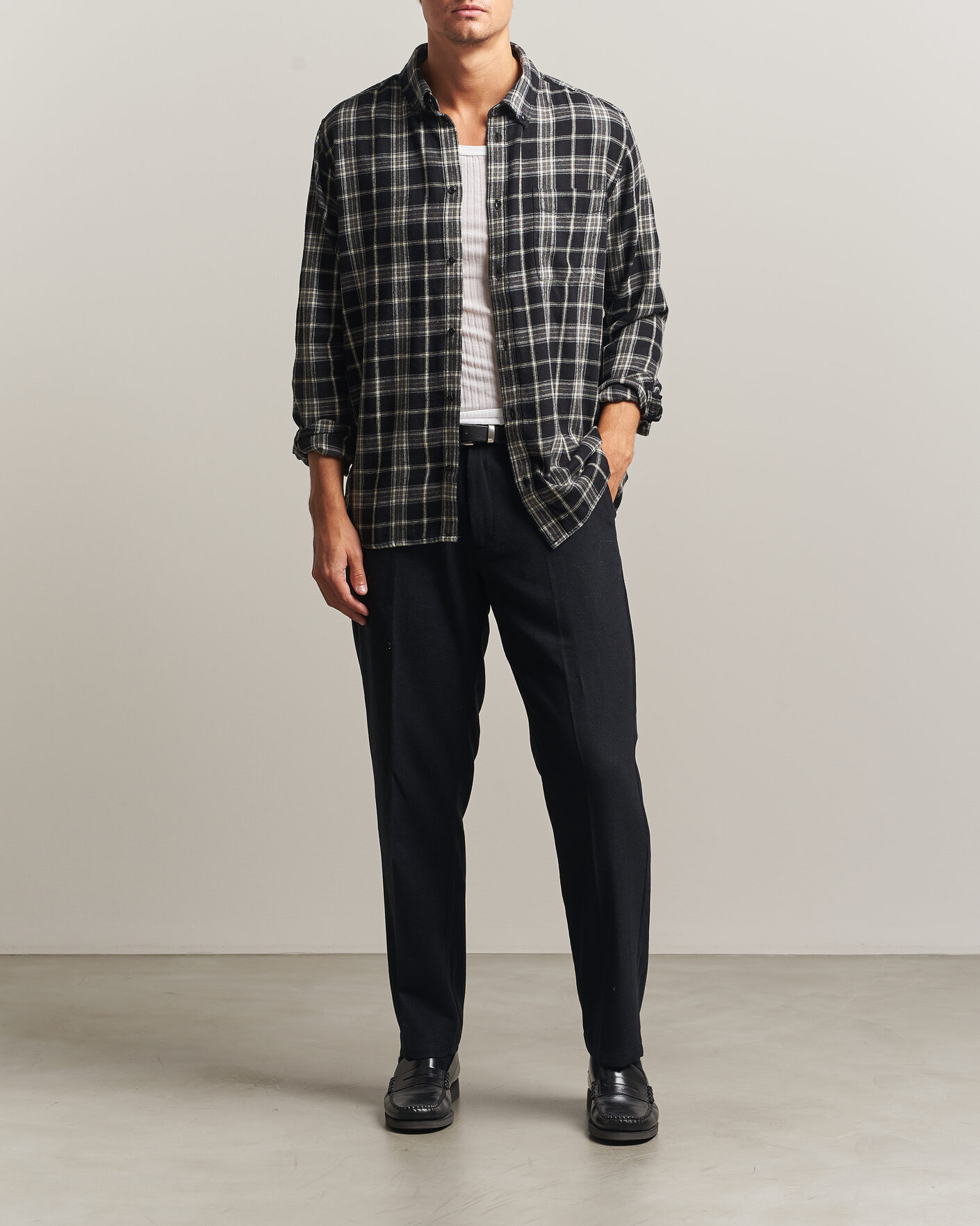 Mies | Kauluspaidat | LES DEUX | Vintage Check Shirt Black
