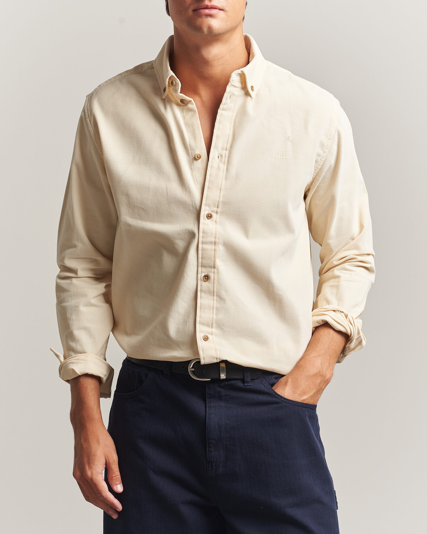 Mies | Kauluspaidat | LES DEUX | Pinwale Corduroy Shirt Ivory