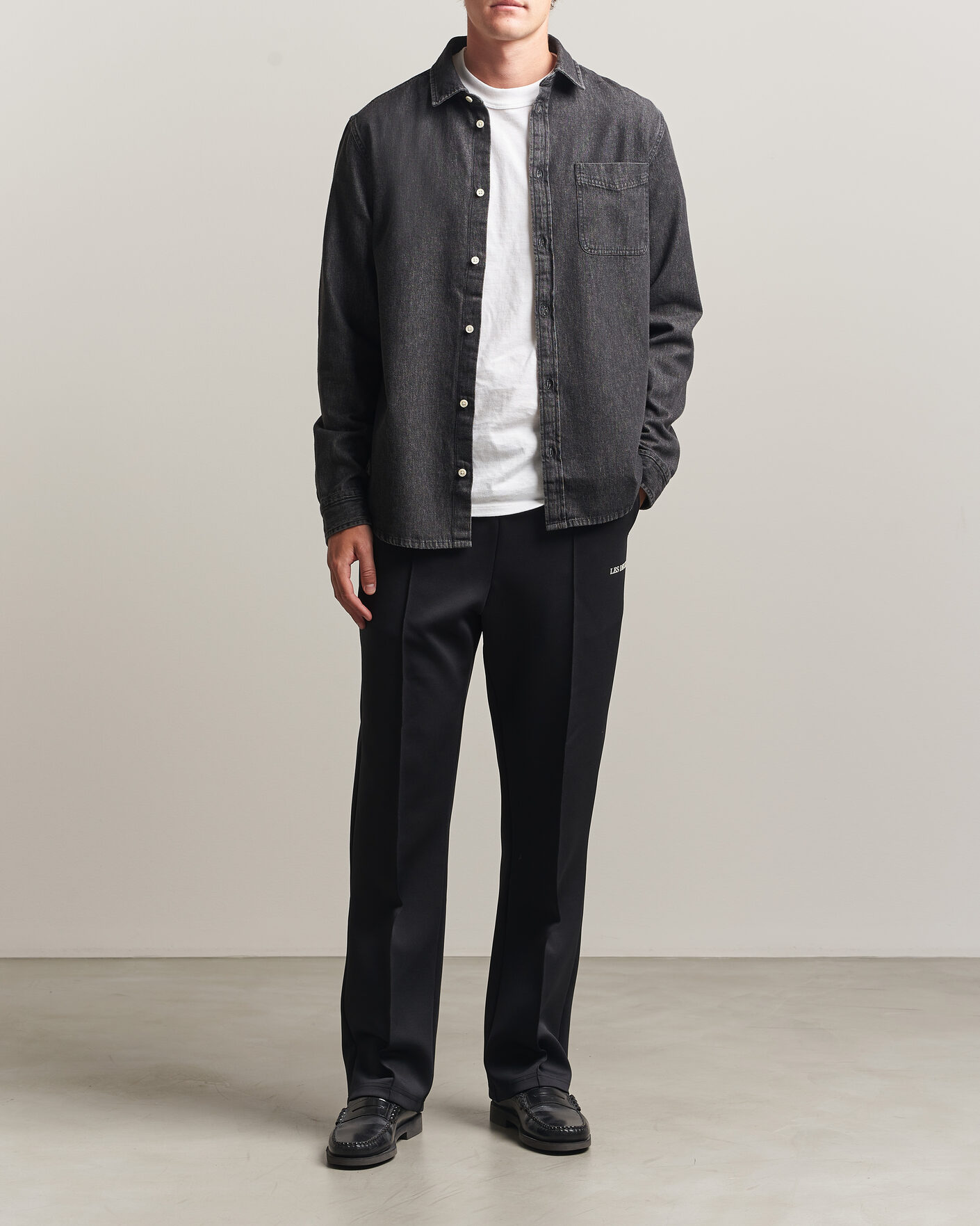 Mies | Kauluspaidat | LES DEUX | Denim Shirt Black Wash