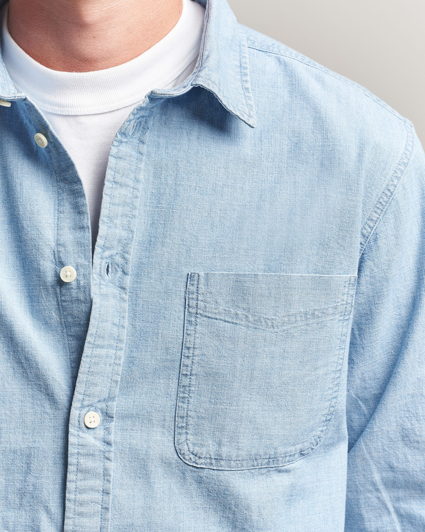 Mies | Kauluspaidat | LES DEUX | Chambray Shirt Light Blue Wash