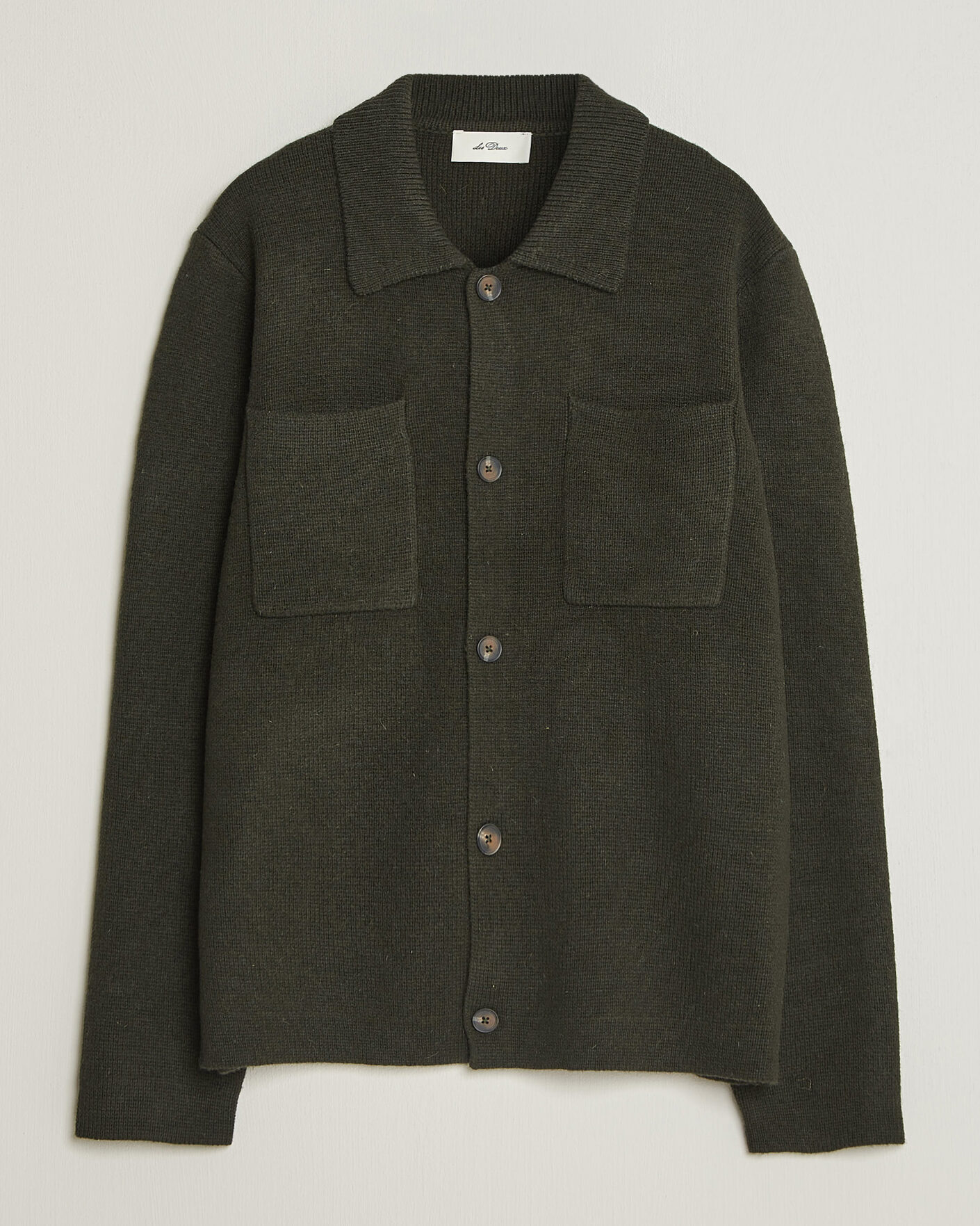 Mies | Puserot | LES DEUX | Milano Knit Overshirt Rosin Green
