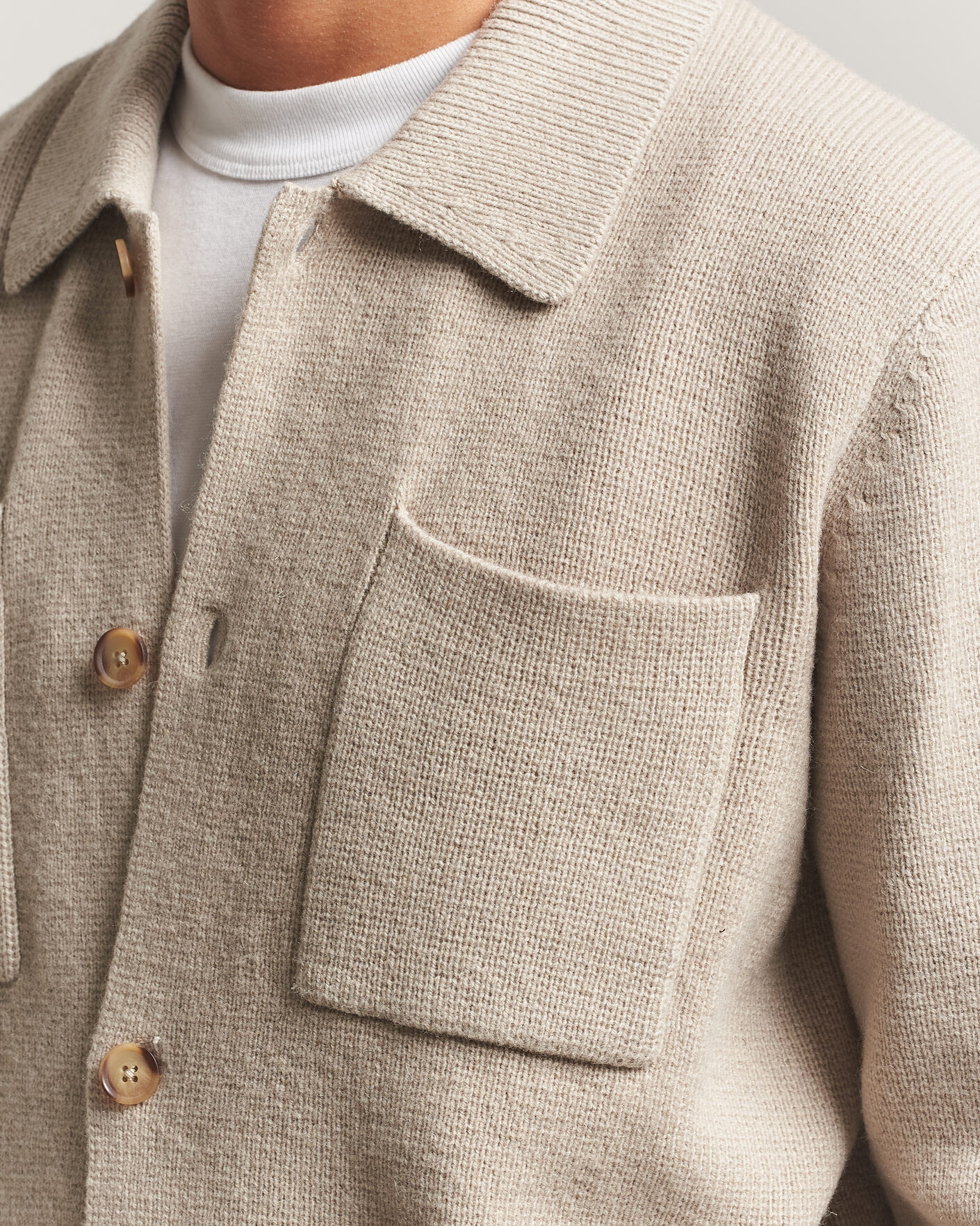 Mies | Puserot | LES DEUX | Milano Knit Overshirt Light Sand