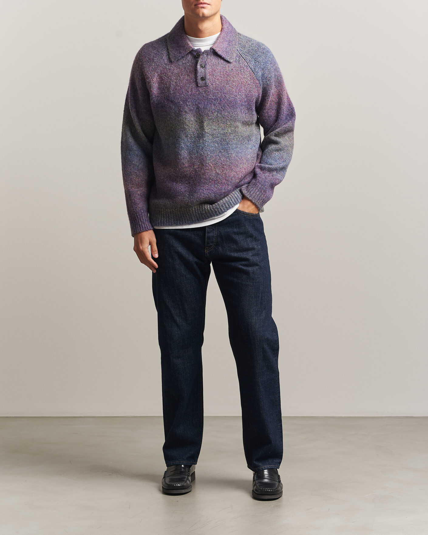 Mies | Puserot | LES DEUX | Gradient Knitted Polo Spiced Plum