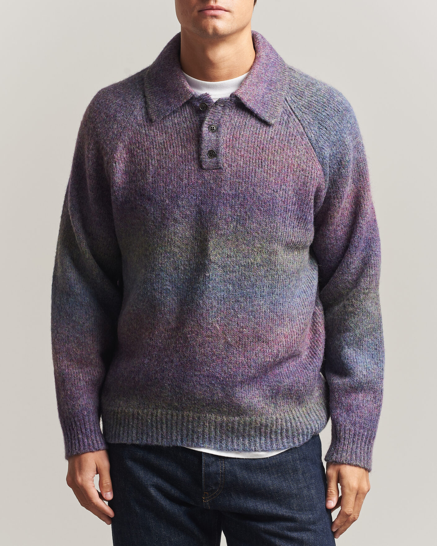 Mies | Puserot | LES DEUX | Gradient Knitted Polo Spiced Plum