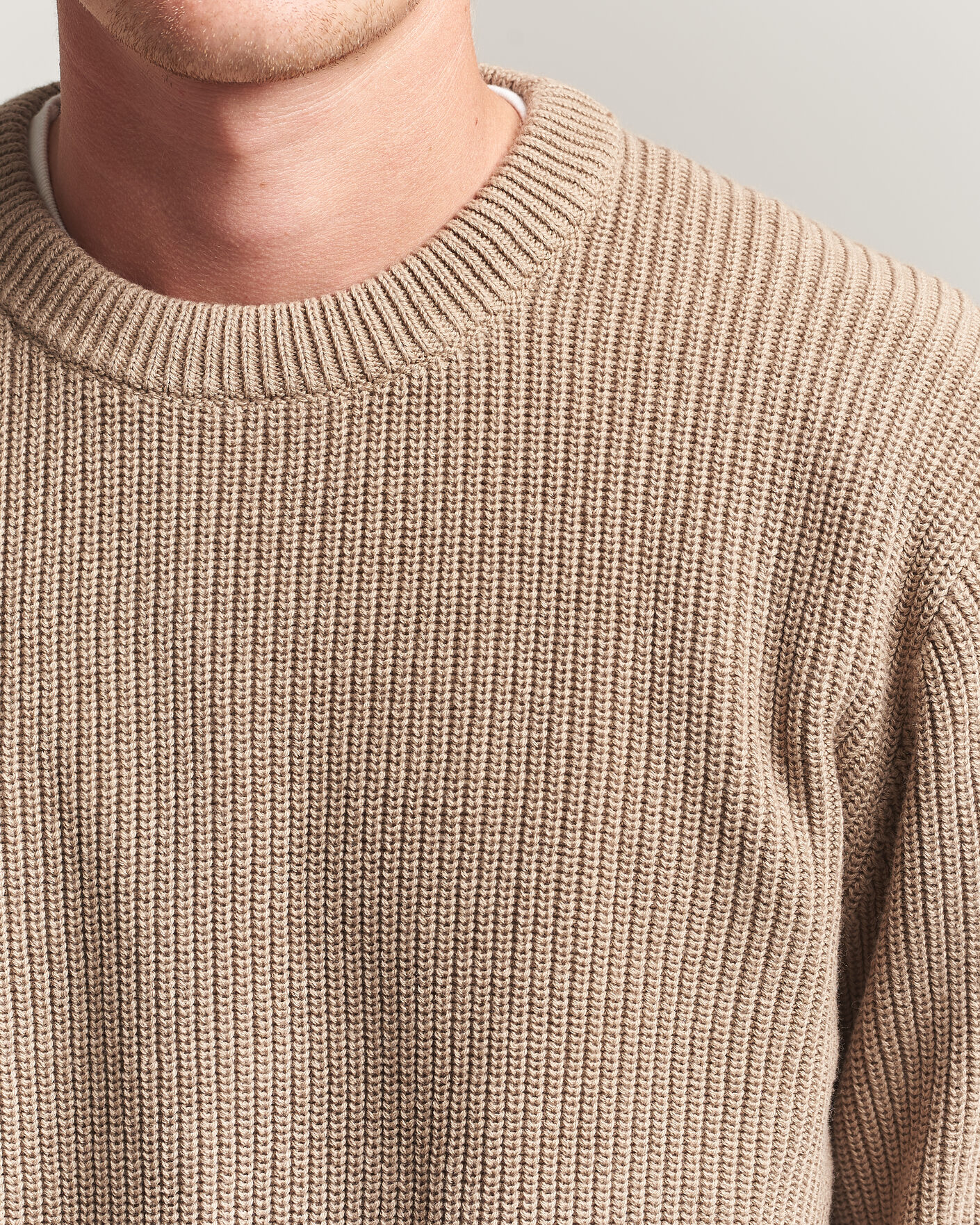 Mies | Puserot | LES DEUX | Rib Crewneck Knit Dark Sand
