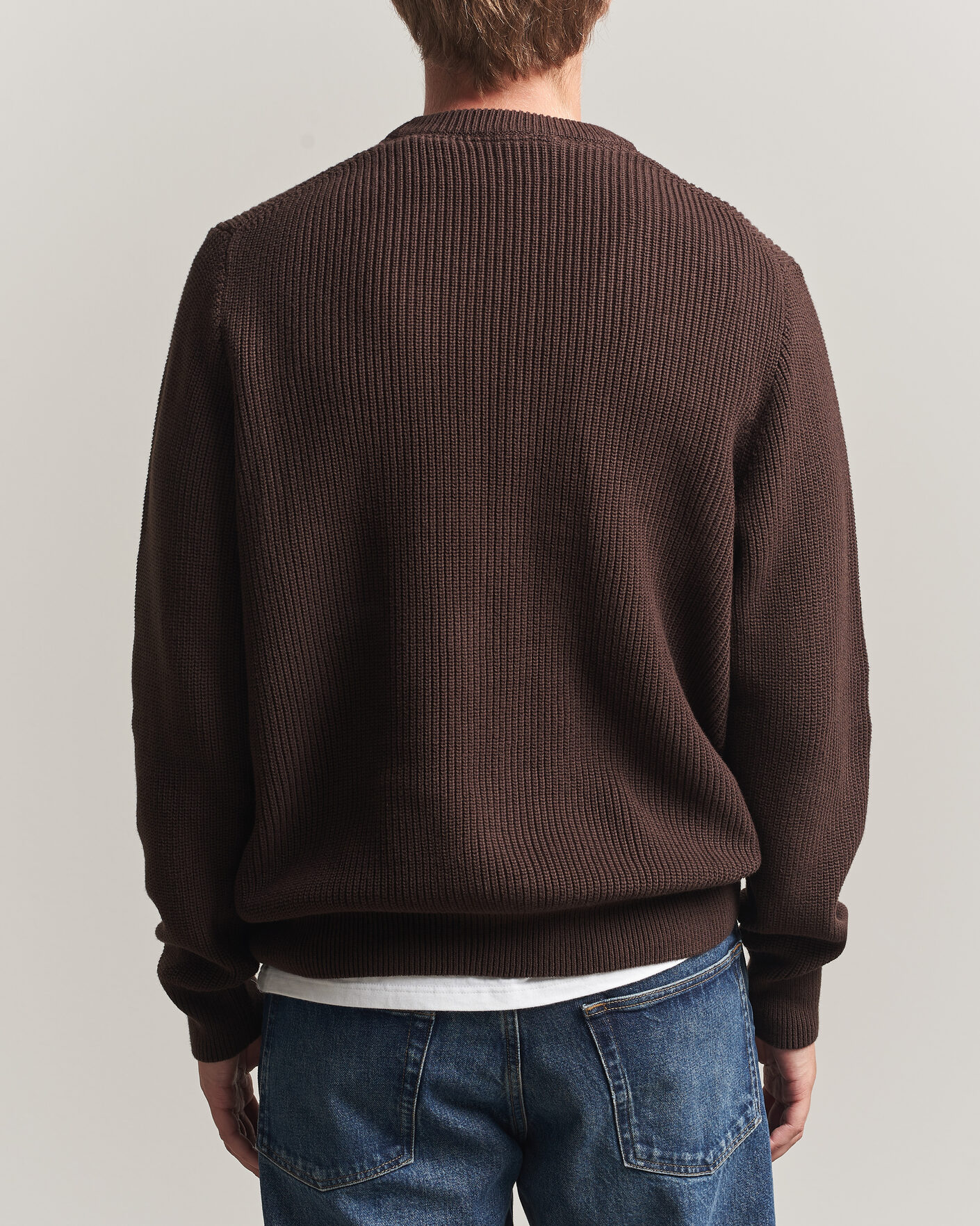 Mies | Puserot | LES DEUX | Rib Crewneck Knit Molé Brown