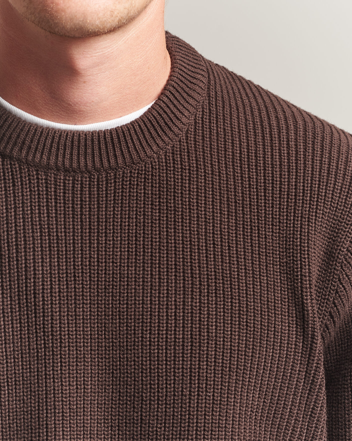 Mies | Puserot | LES DEUX | Rib Crewneck Knit Molé Brown