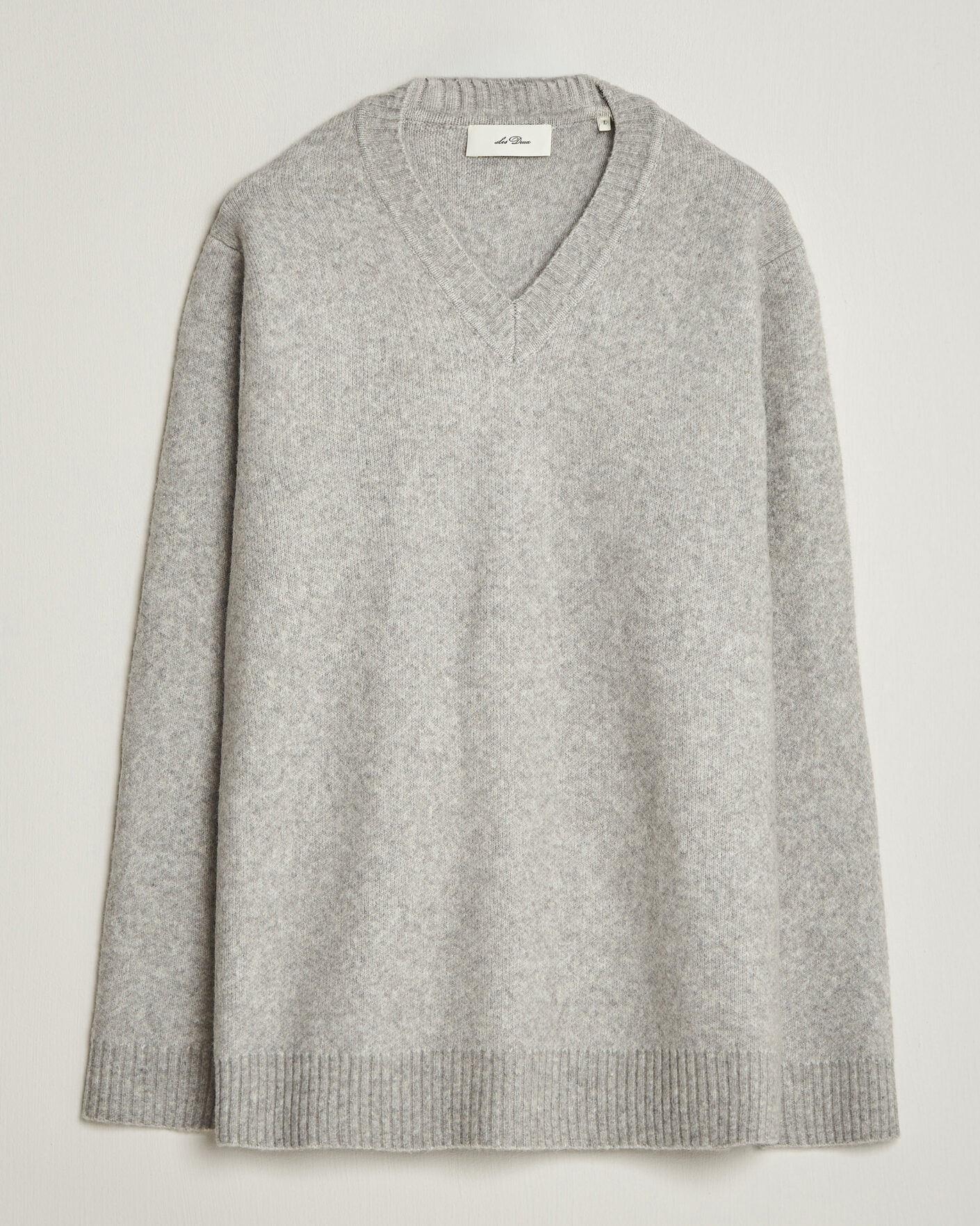 Mies | Puserot | LES DEUX | Melange V-Neck Knit Grey Melange