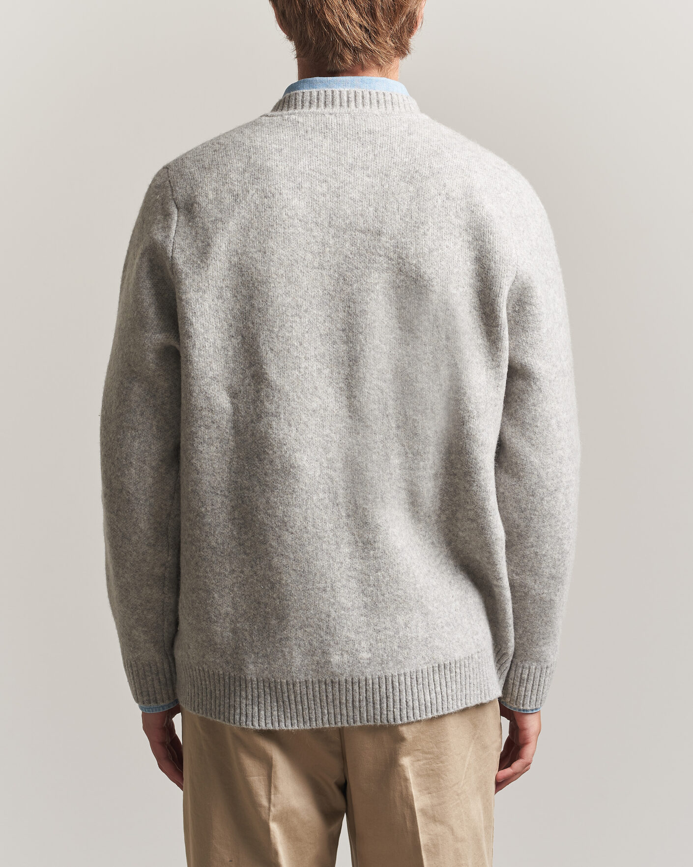 Mies | Puserot | LES DEUX | Melange V-Neck Knit Grey Melange
