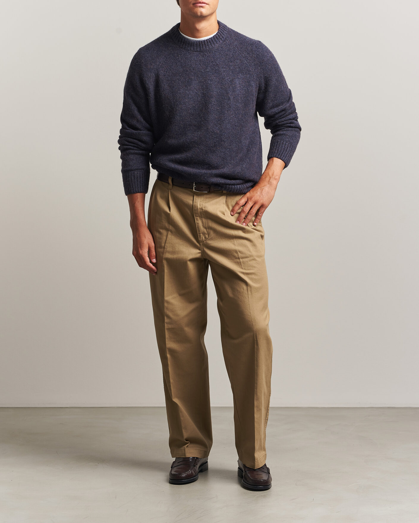 Mies | Puserot | LES DEUX | Soft Roundneck Knit Dark Navy