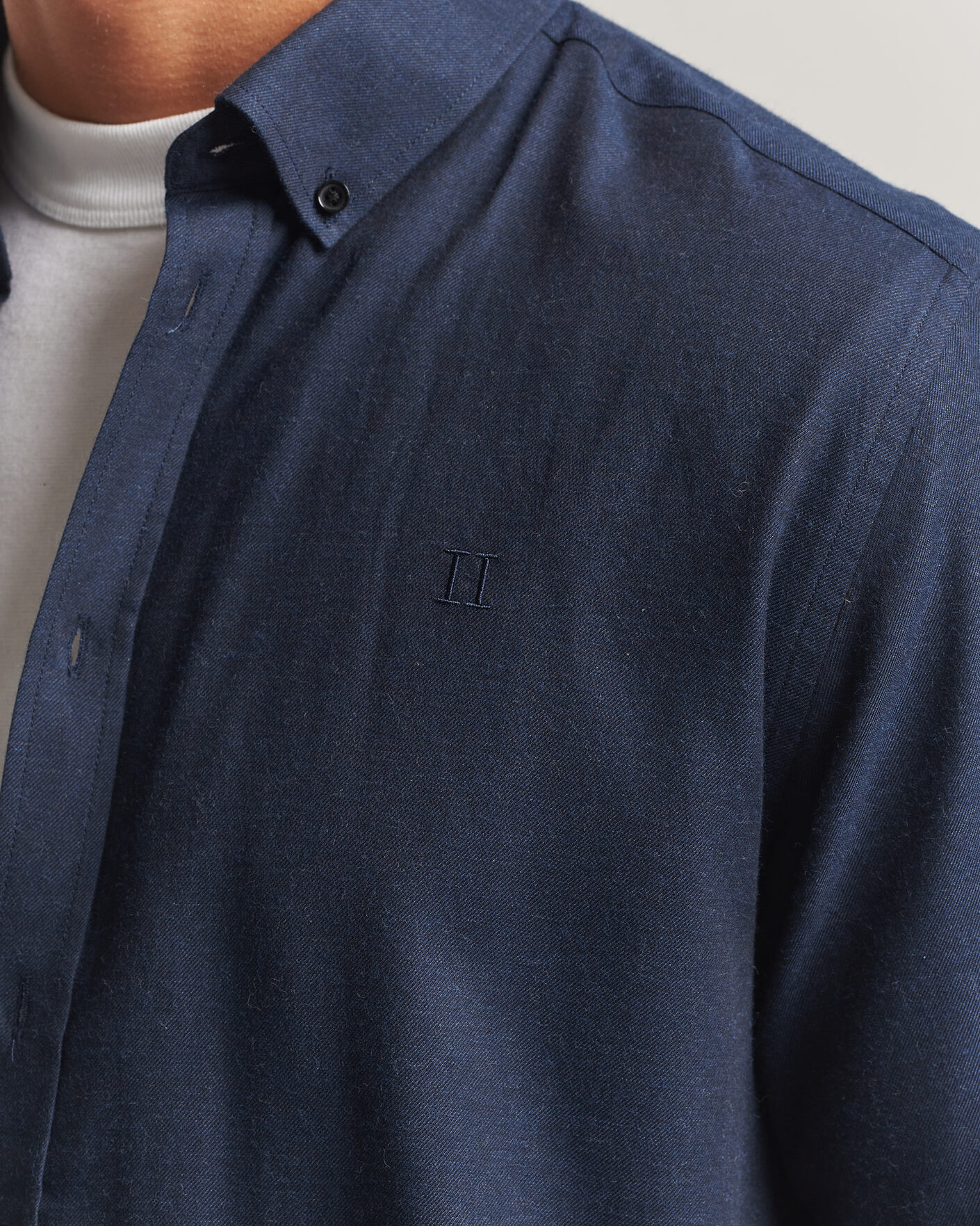 Mies | Kauluspaidat | LES DEUX | Soft Flannel Shirt Dark Navy