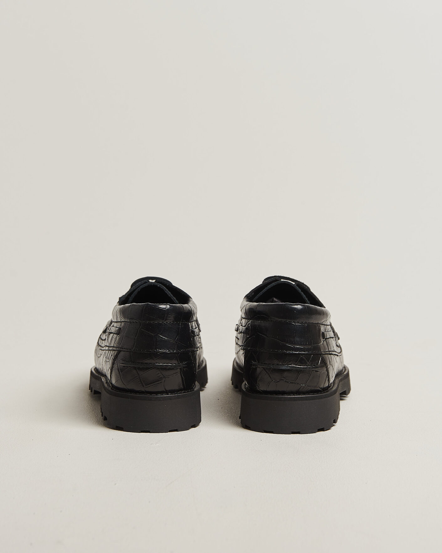 Mies | Purjehduskengät | LES DEUX | Croco Boat Shoe Black