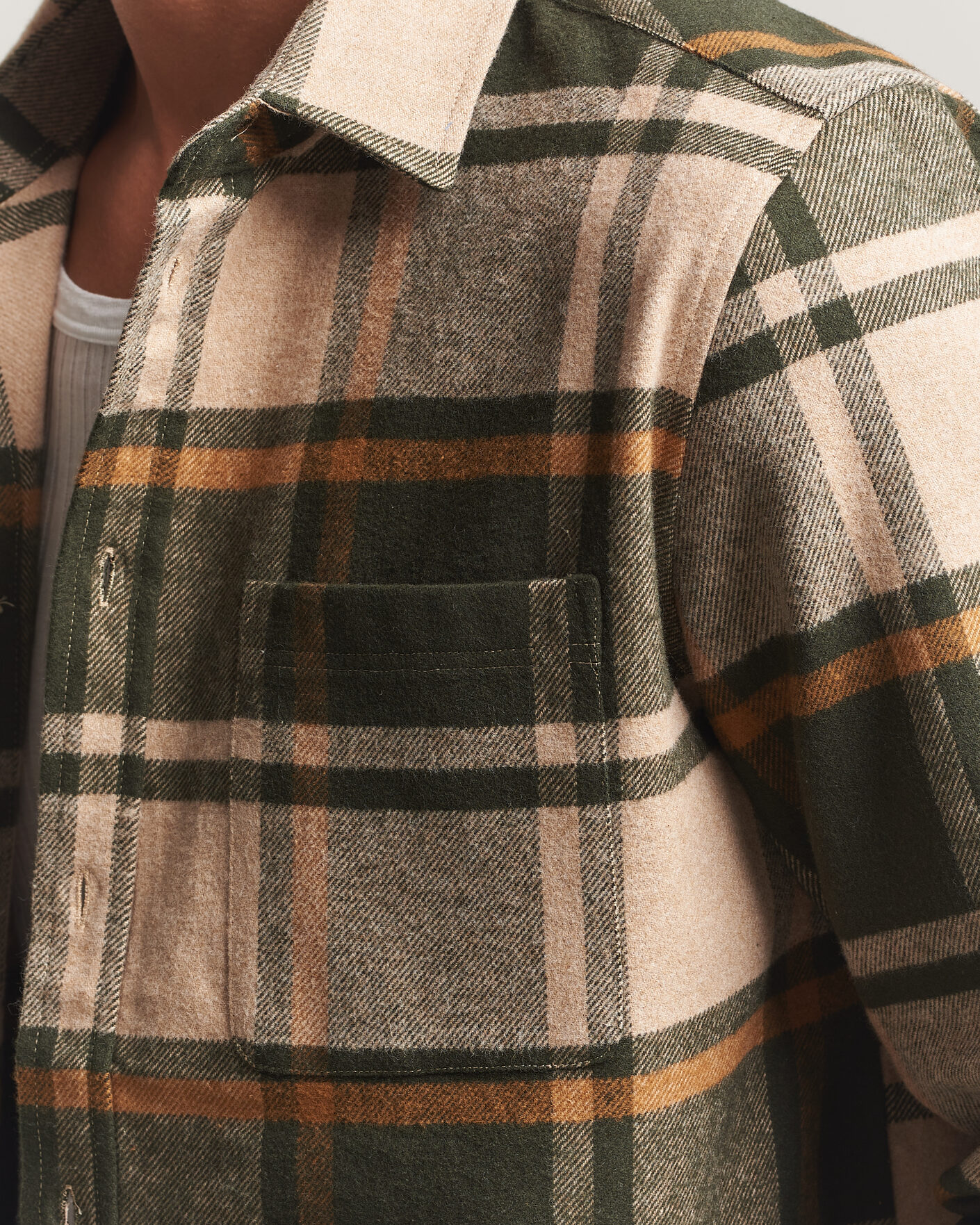 Mies | Kauluspaidat | LES DEUX | Check Flannel Shirt Rosin Green