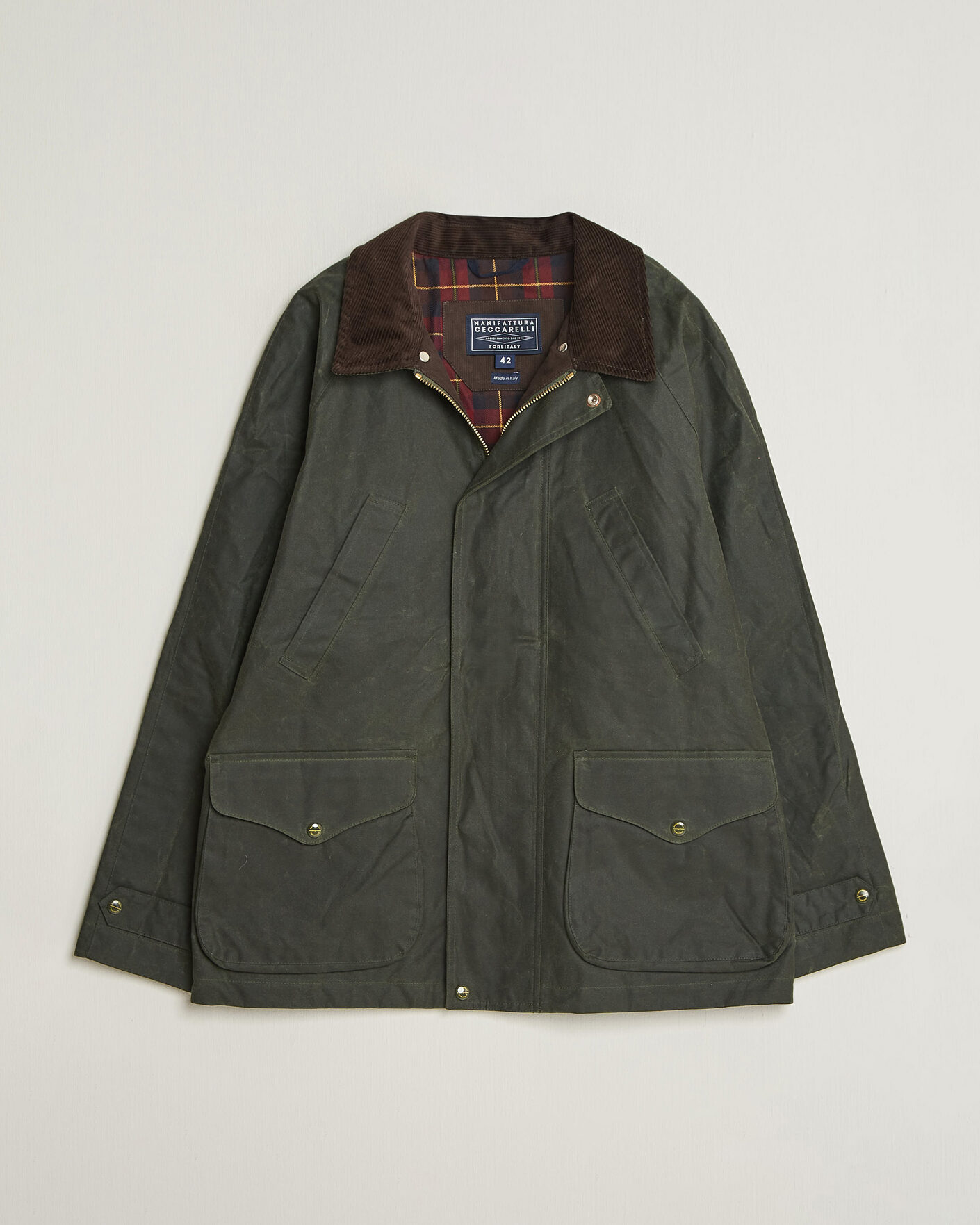 Mies | Takit | Manifattura Ceccarelli | Rain Caban Wax Cloth Dark Green