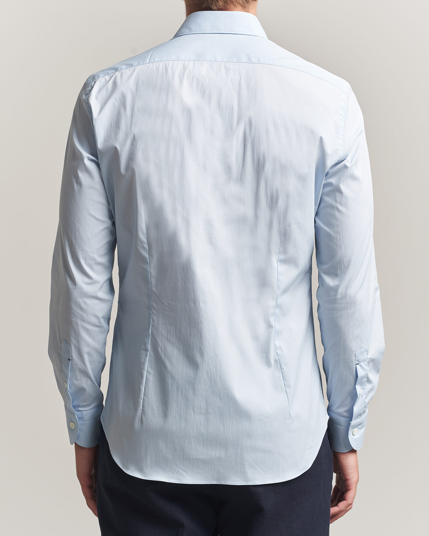 Mies | Kauluspaidat | Mazzarelli | Soft Cotton Popeline Shirt Light Blue