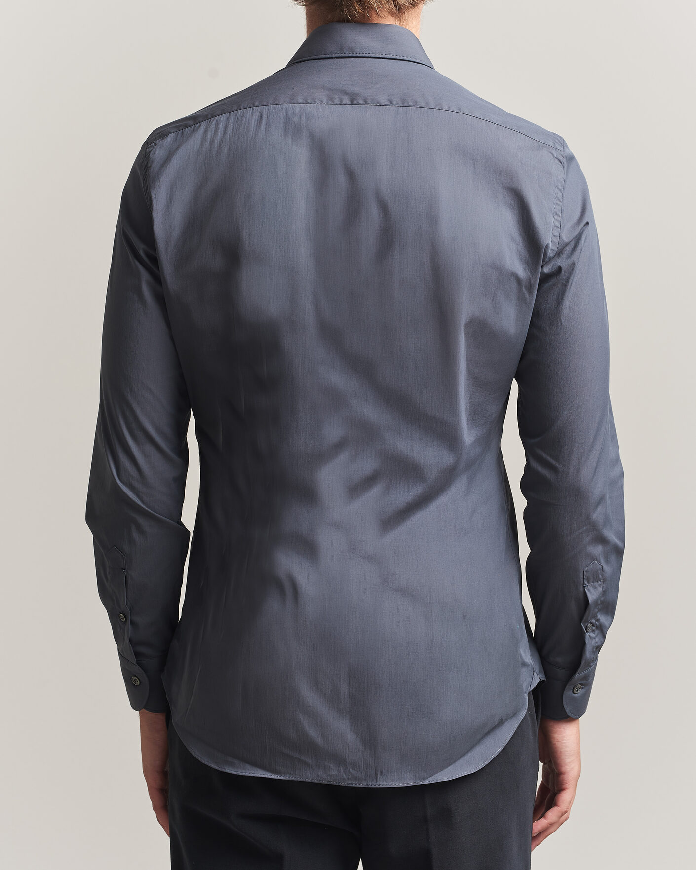 Mies | Kauluspaidat | Mazzarelli | Soft Cotton Popeline Shirt Grey
