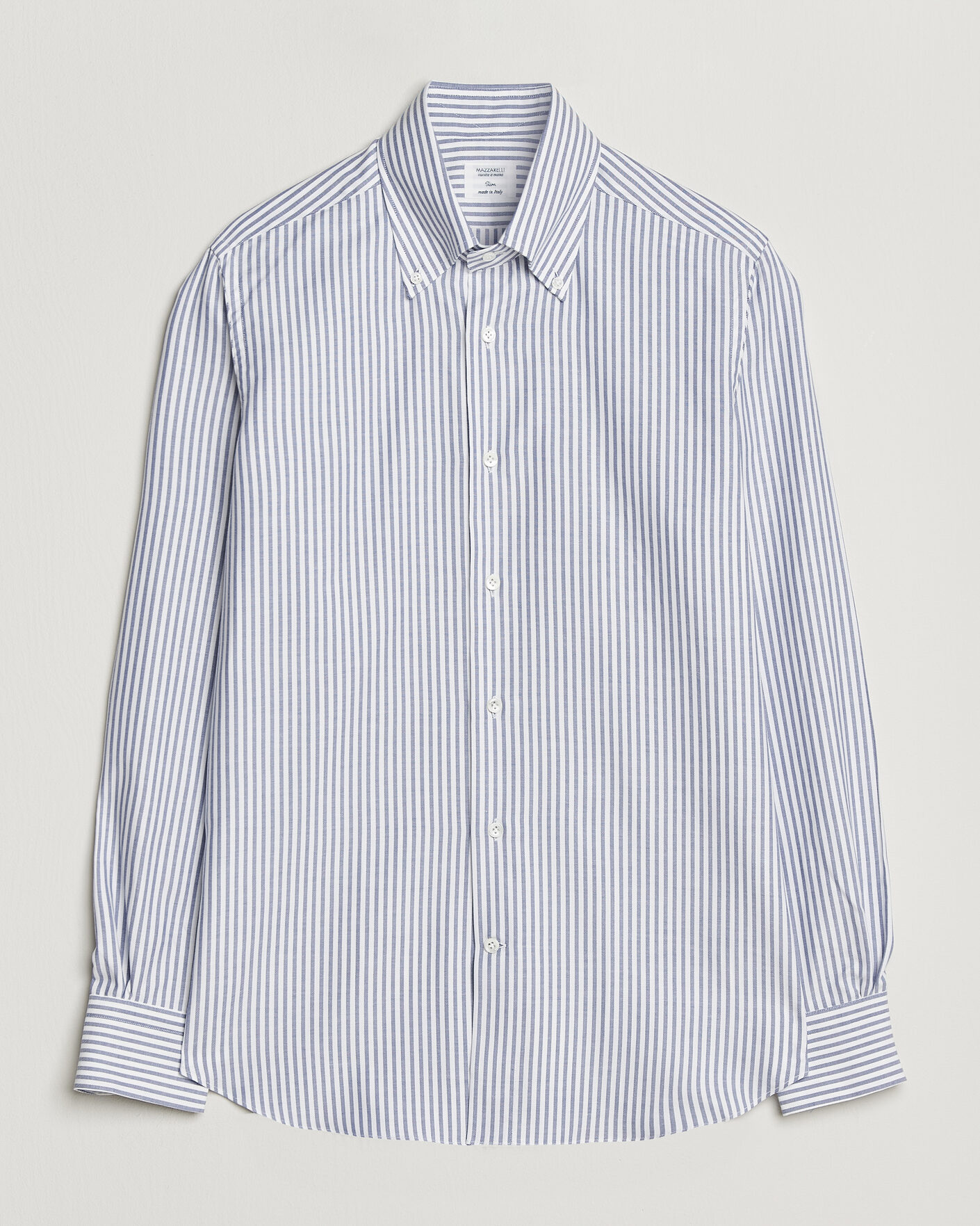 Mies | Kauluspaidat | Mazzarelli | Soft Oxford Button Down Shirt Blue Stripe