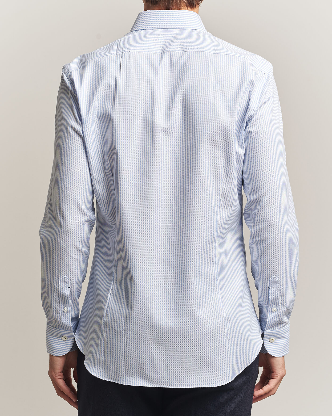 Mies | Kauluspaidat | Mazzarelli | Soft Oxford Button Down Shirt Light Blue Stripe