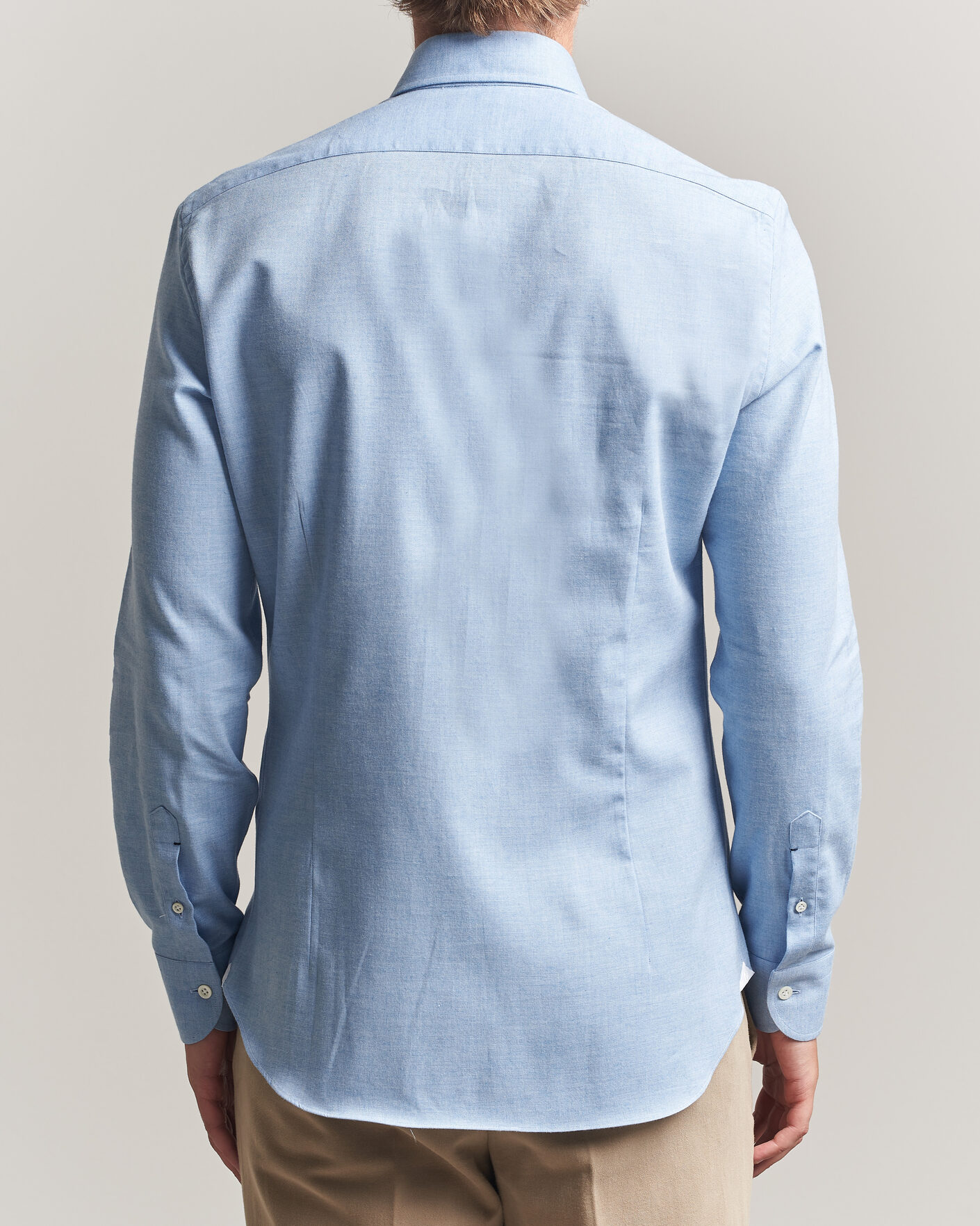 Mies | Kauluspaidat | Mazzarelli | Soft Flannel Button Down Shirt Light Blue