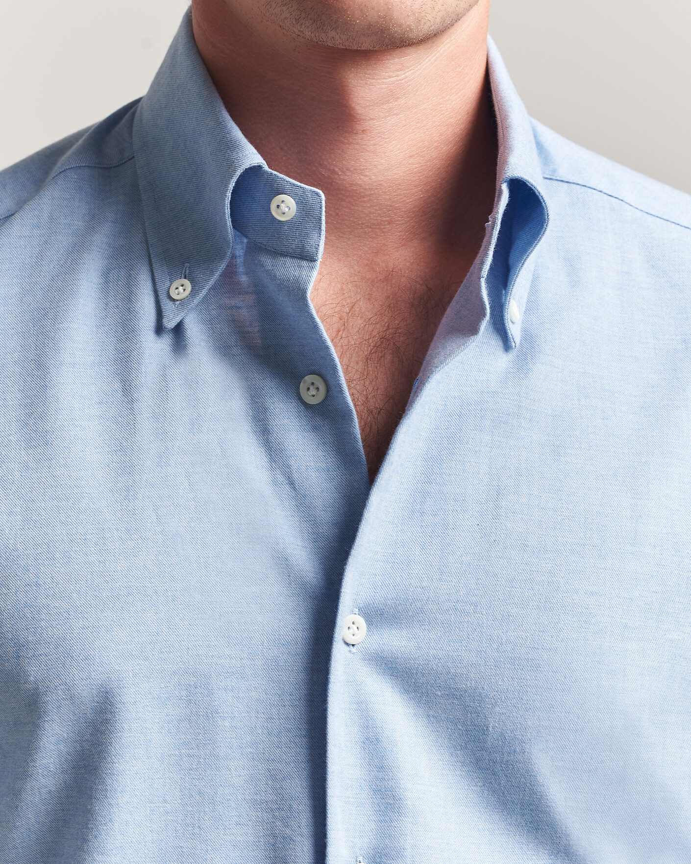 Mies | Kauluspaidat | Mazzarelli | Soft Flannel Button Down Shirt Light Blue