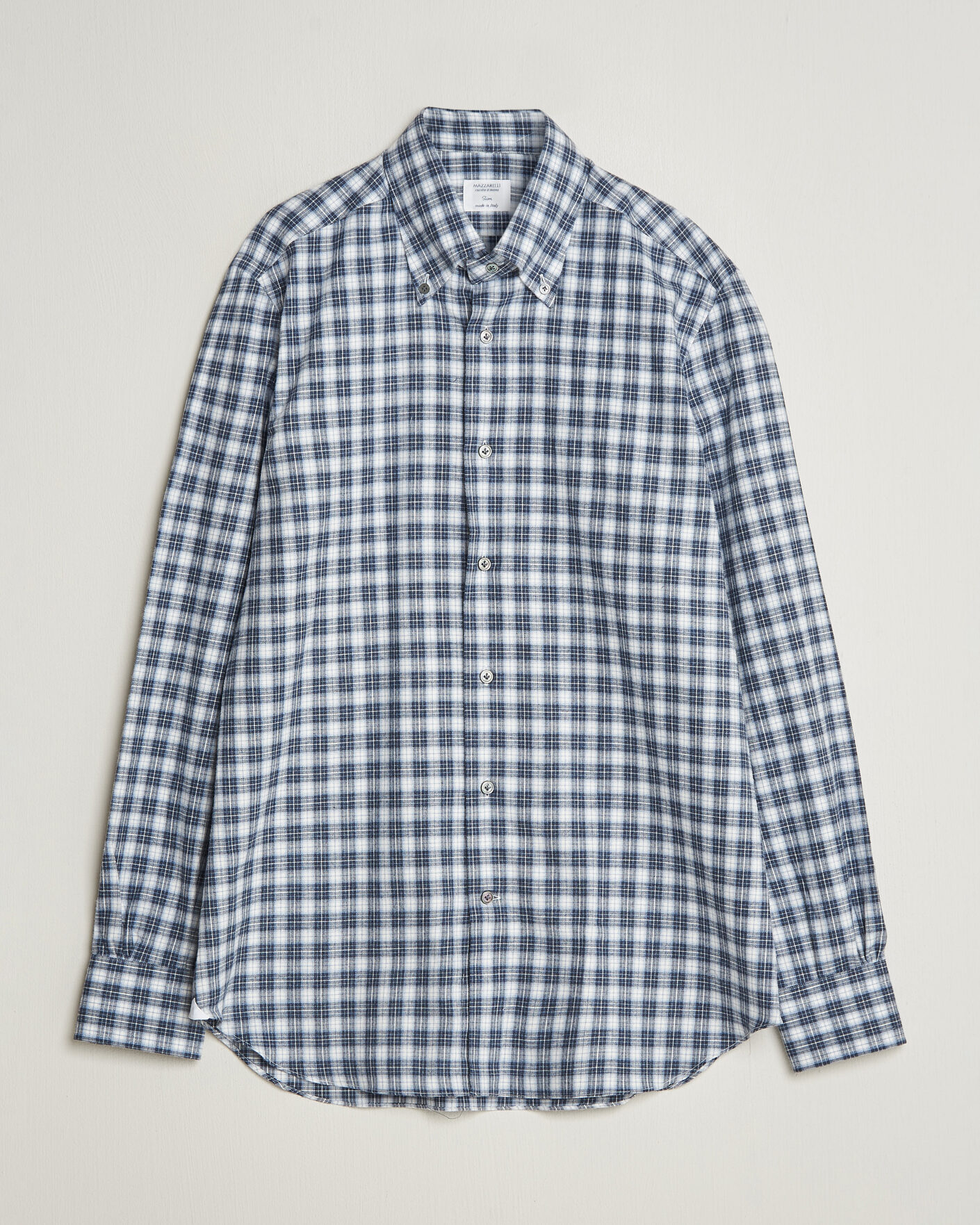 Mies | Kauluspaidat | Mazzarelli | Soft Flannel Button Down Shirt Navy