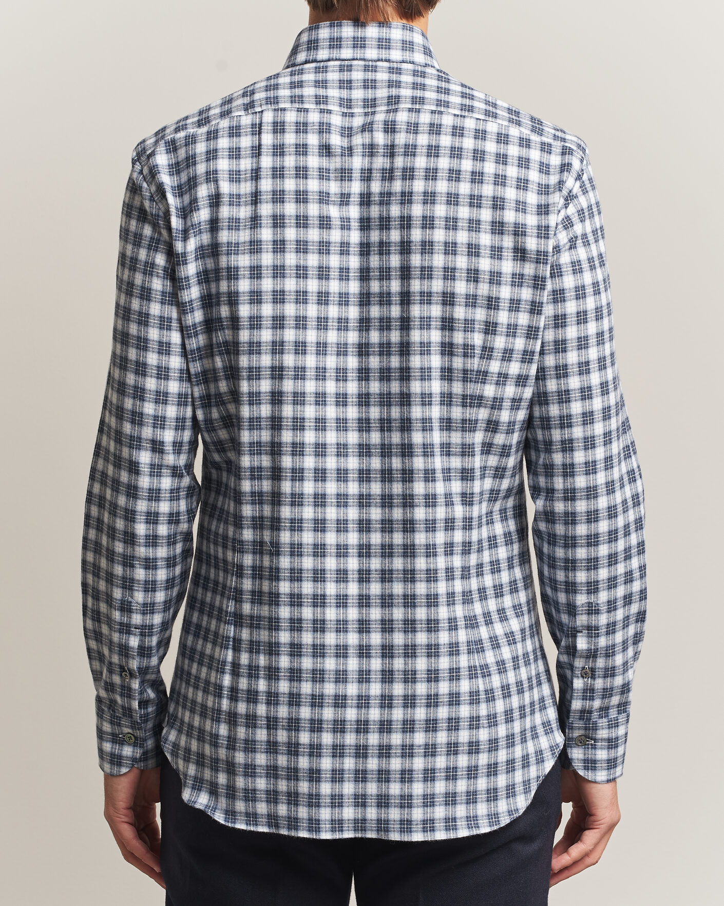 Mies | Kauluspaidat | Mazzarelli | Soft Flannel Button Down Shirt Navy