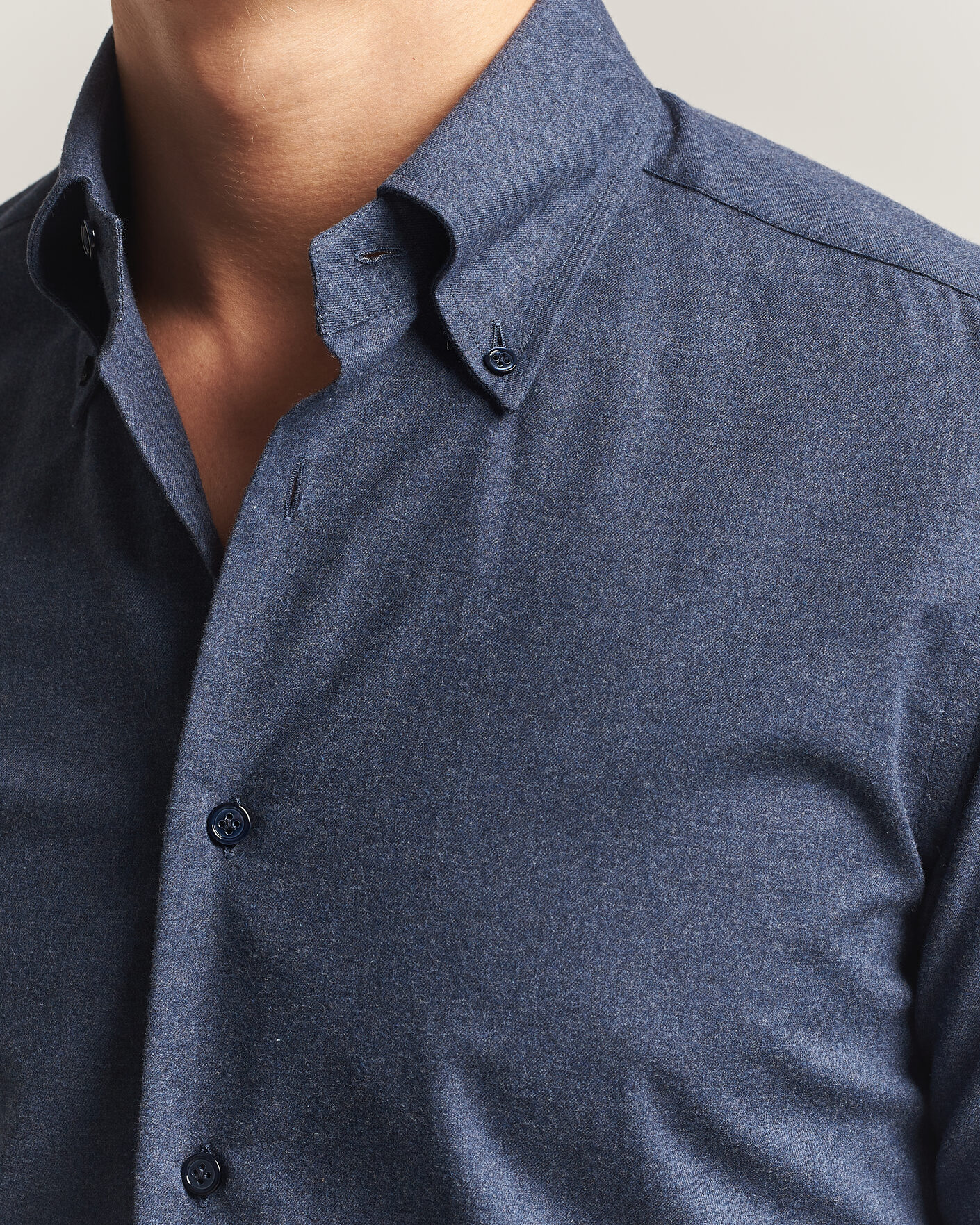 Mies | Kauluspaidat | Mazzarelli | Soft Flannel Button Down Shirt Navy