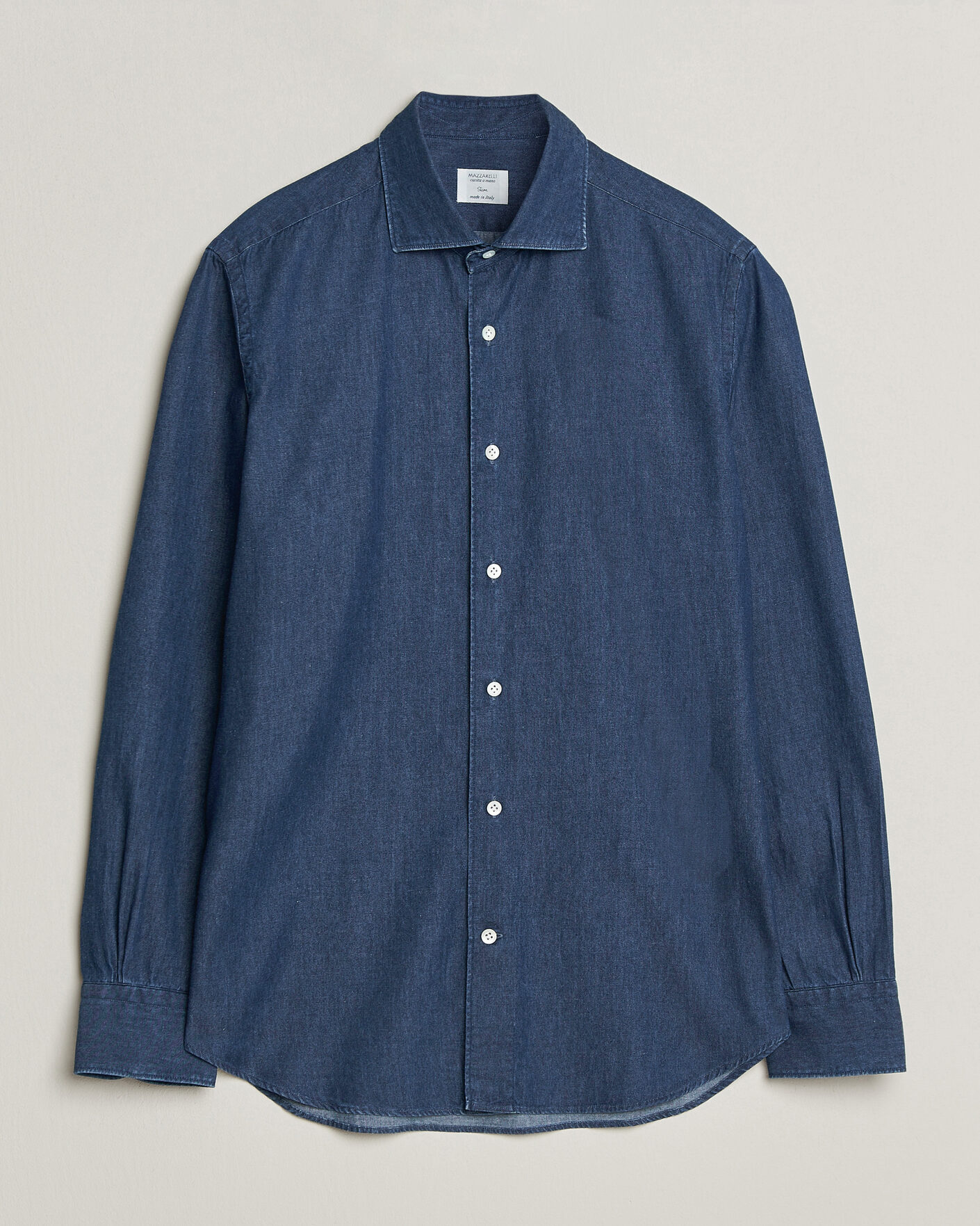 Mies | Kauluspaidat | Mazzarelli | Soft Denim Shirt Blue Wash