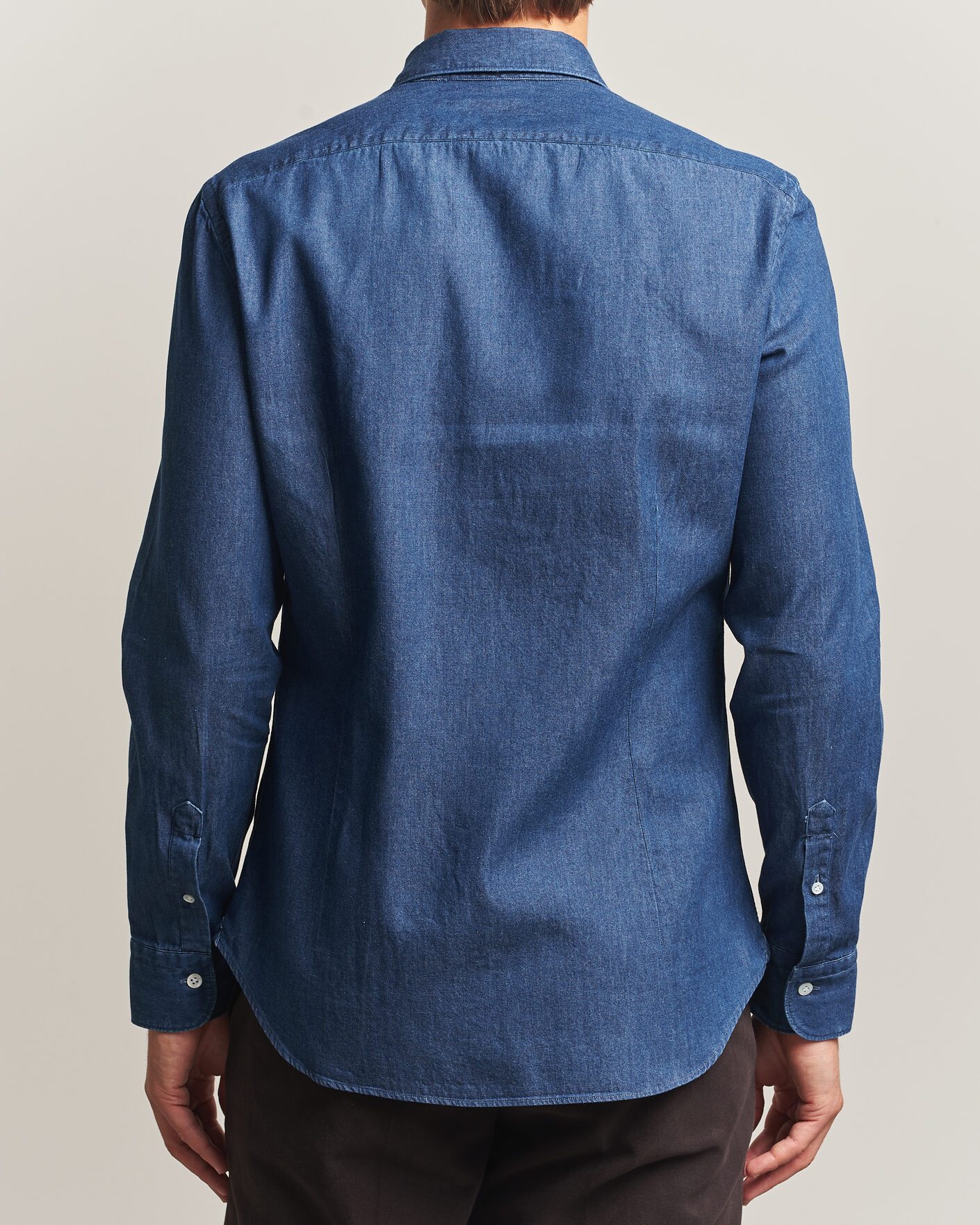 Mies | Kauluspaidat | Mazzarelli | Soft Denim Shirt Blue Wash