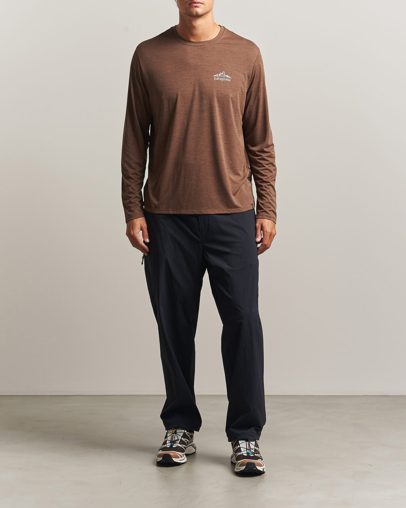 Mies | T-paidat | Patagonia | Long Sleeve Cap Cool Shirt Berm Brown