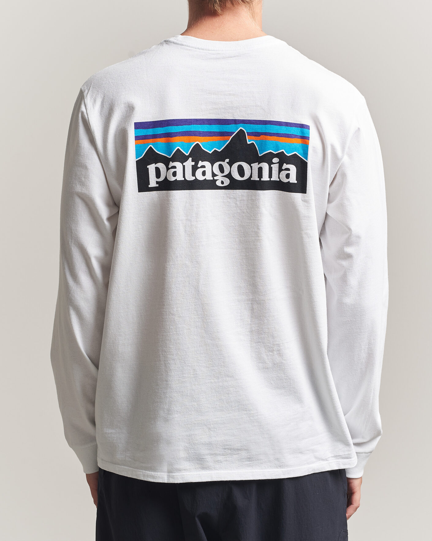 Mies | T-paidat | Patagonia | P-6 Logo Responsibili LS T-Shirt Fiber White