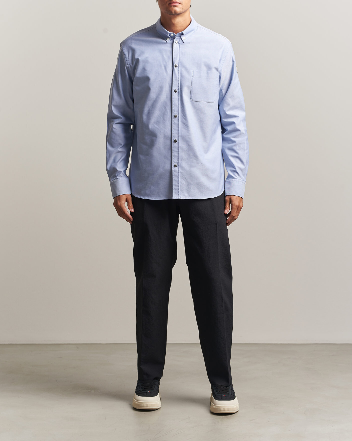 Mies | Kauluspaidat | Moncler | Popeline Shirt Light Blue
