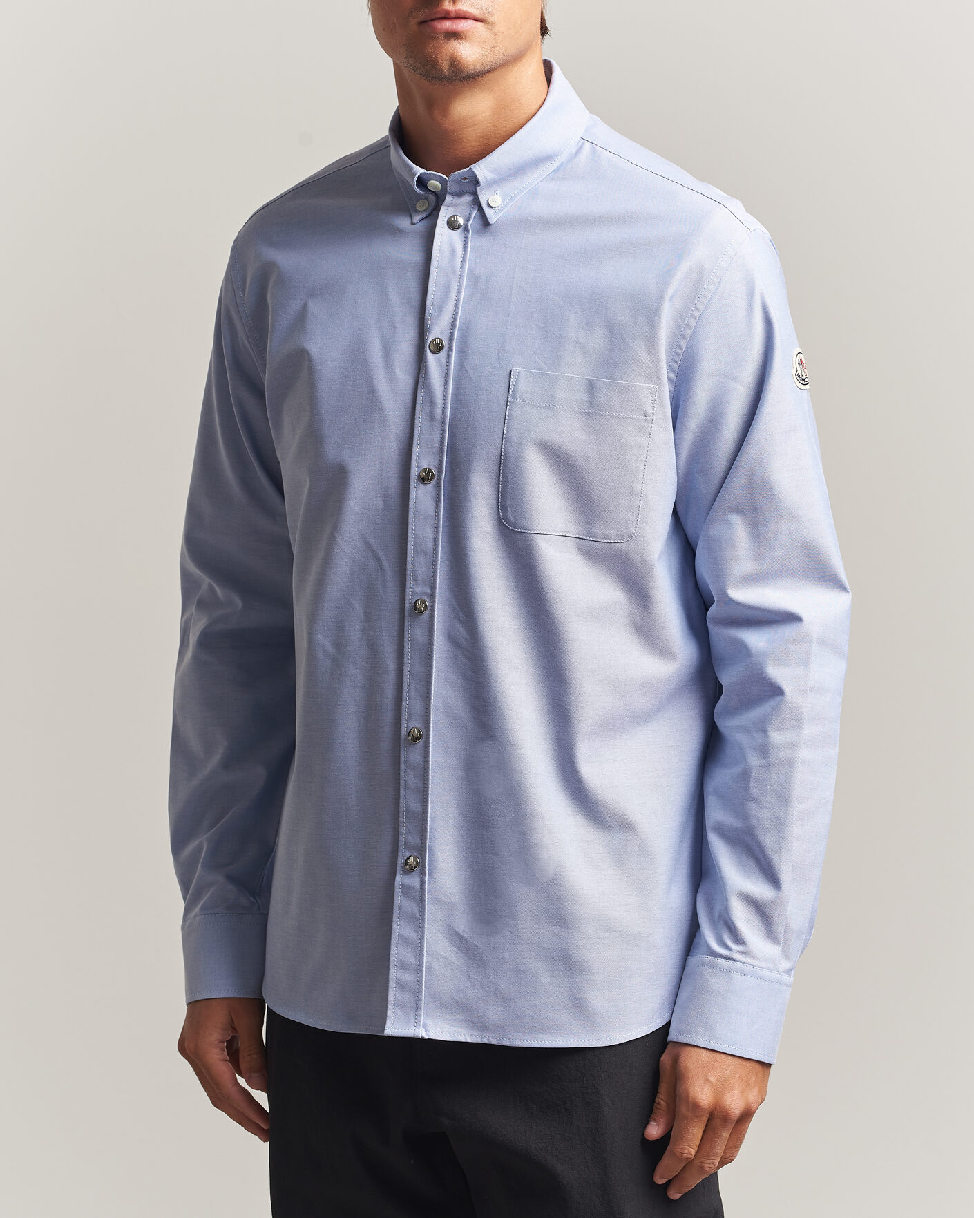 Mies | Kauluspaidat | Moncler | Popeline Shirt Light Blue