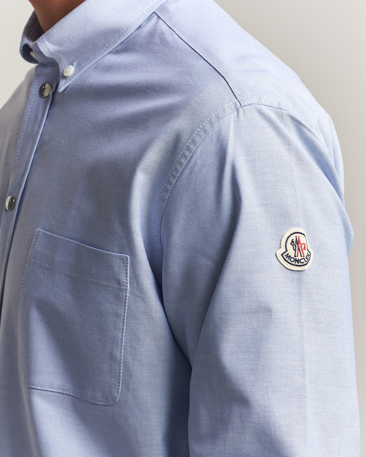 Mies | Kauluspaidat | Moncler | Popeline Shirt Light Blue