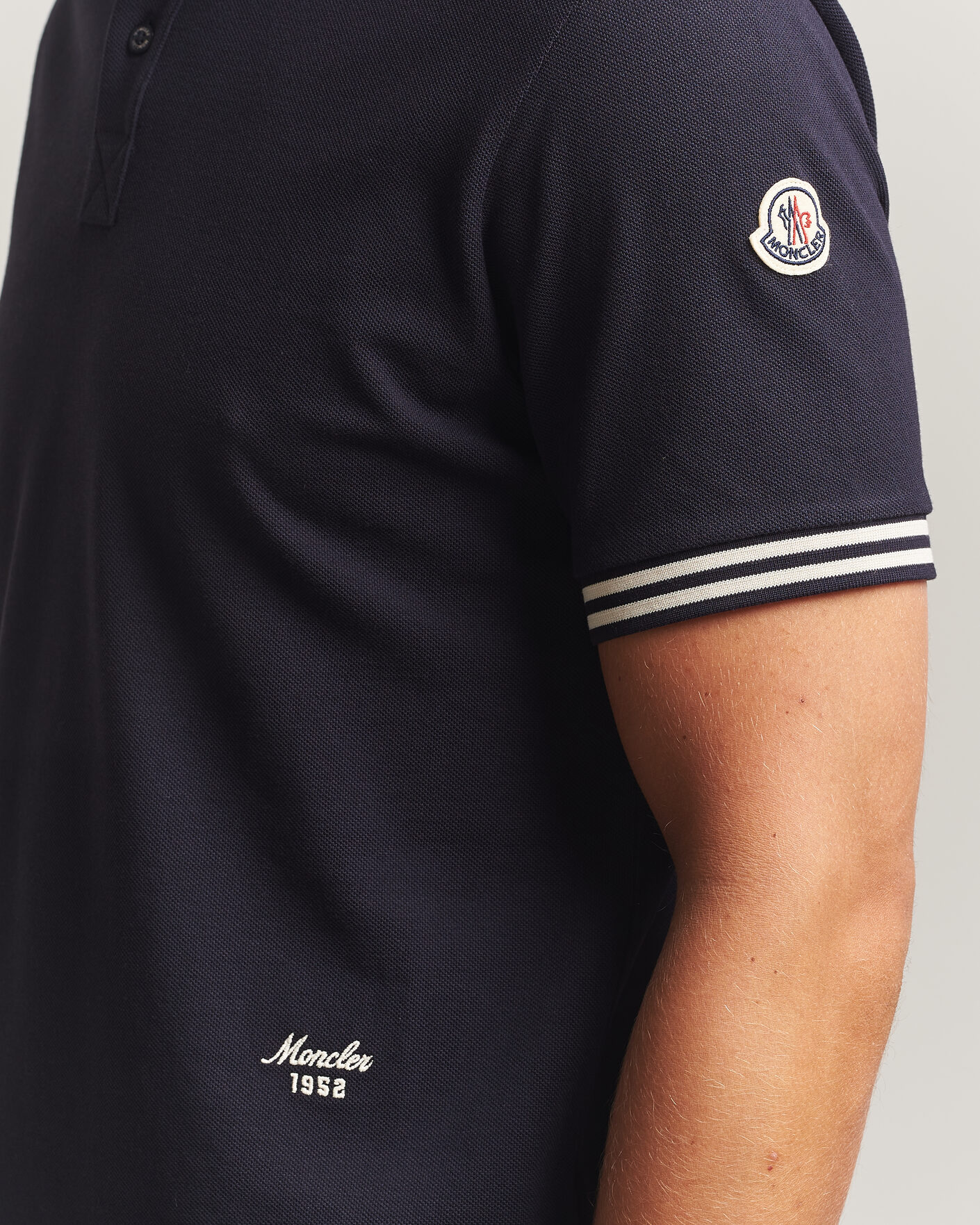 Mies | Pikeet | Moncler | Contrast Collar Polo Navy