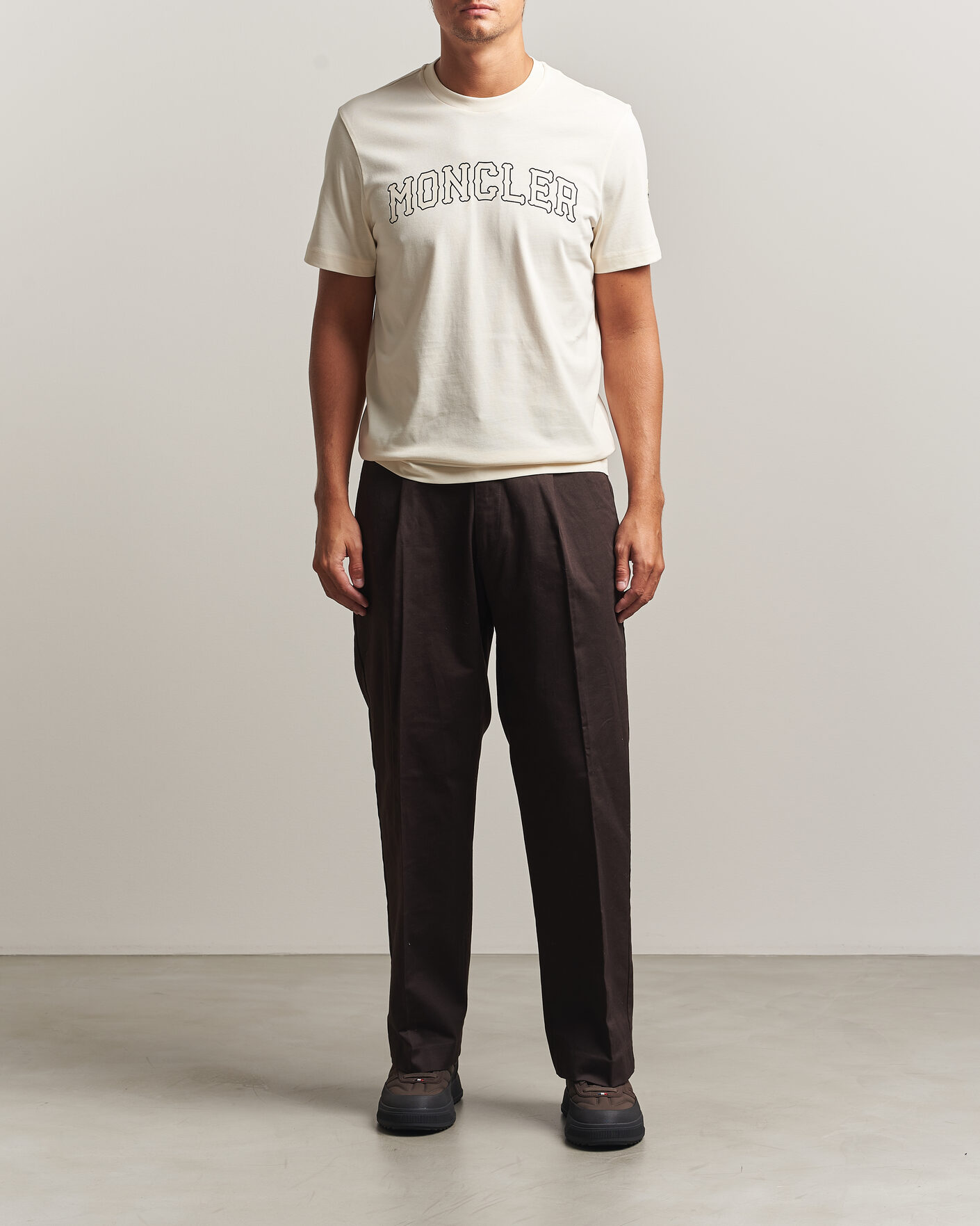 Mies | T-paidat | Moncler | College Logo T-Shirt Off White