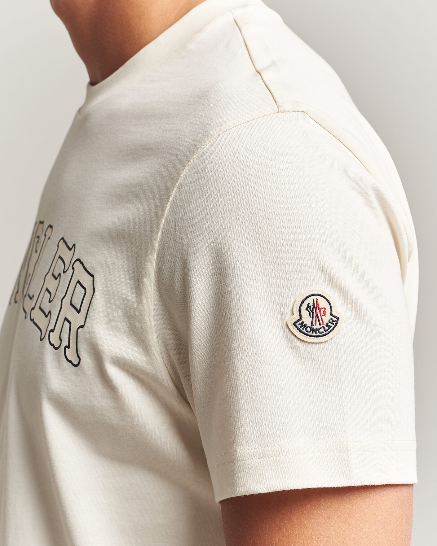 Mies | T-paidat | Moncler | College Logo T-Shirt Off White
