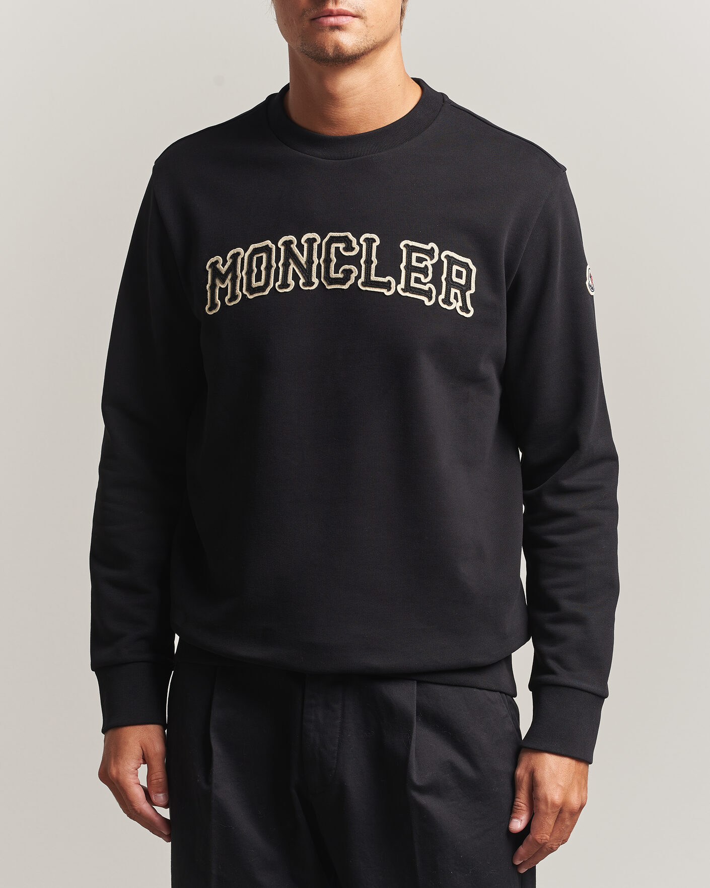 Mies | Puserot | Moncler | College Logo Sweatshirt Black
