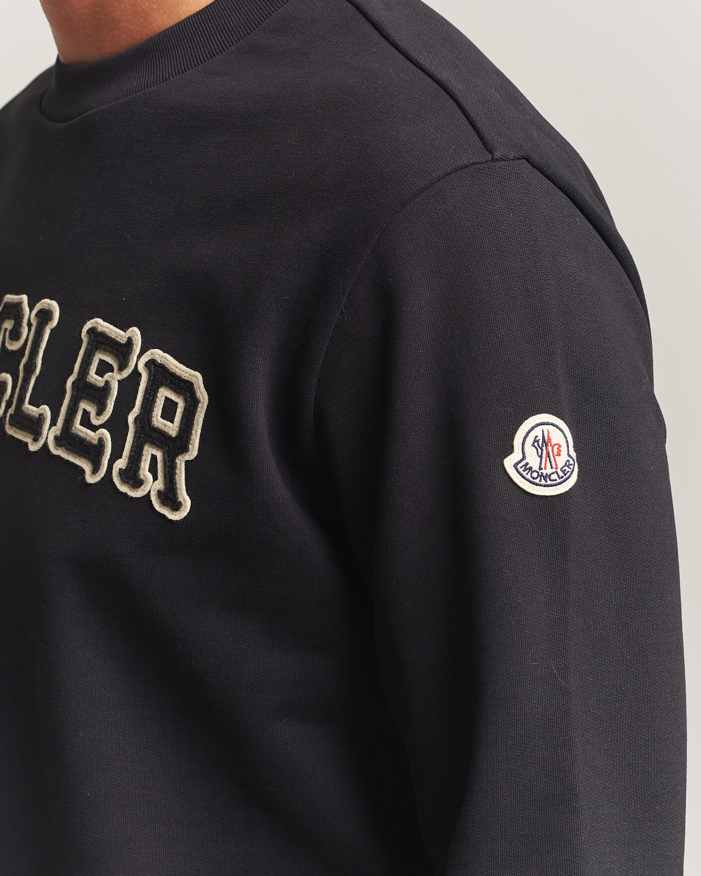 Mies | Puserot | Moncler | College Logo Sweatshirt Black