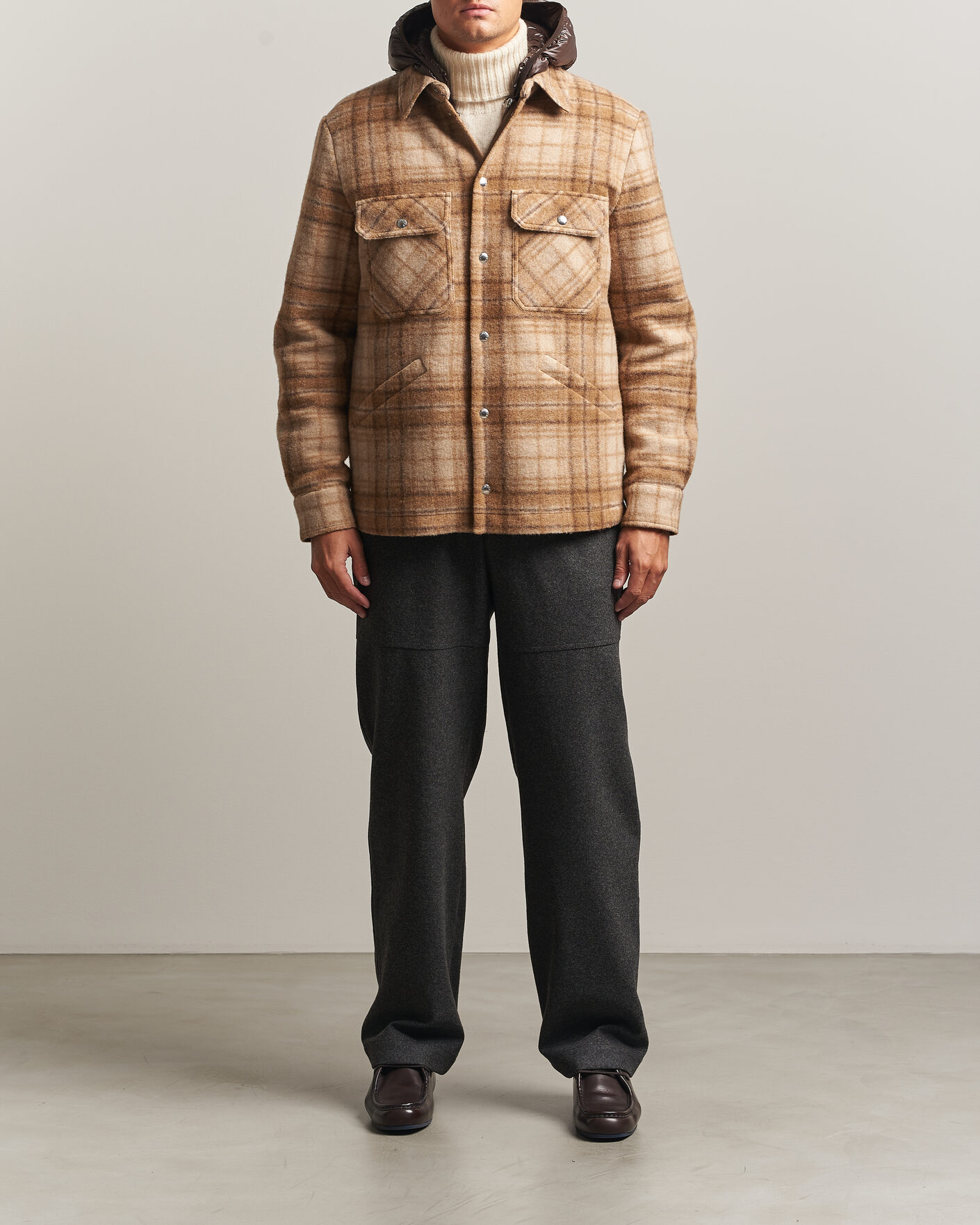 Mies | Takit | Moncler | Nyvalin Shirt Jacket Brown Check