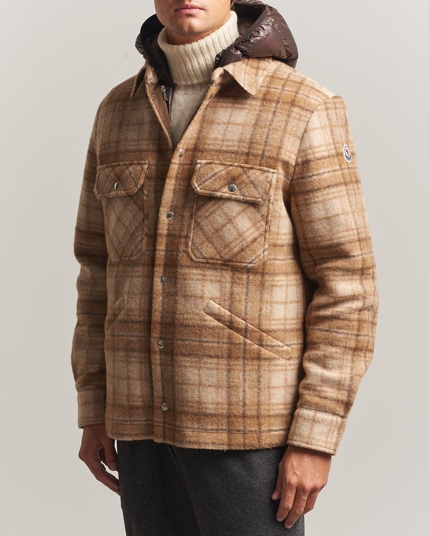 Mies | Takit | Moncler | Nyvalin Shirt Jacket Brown Check