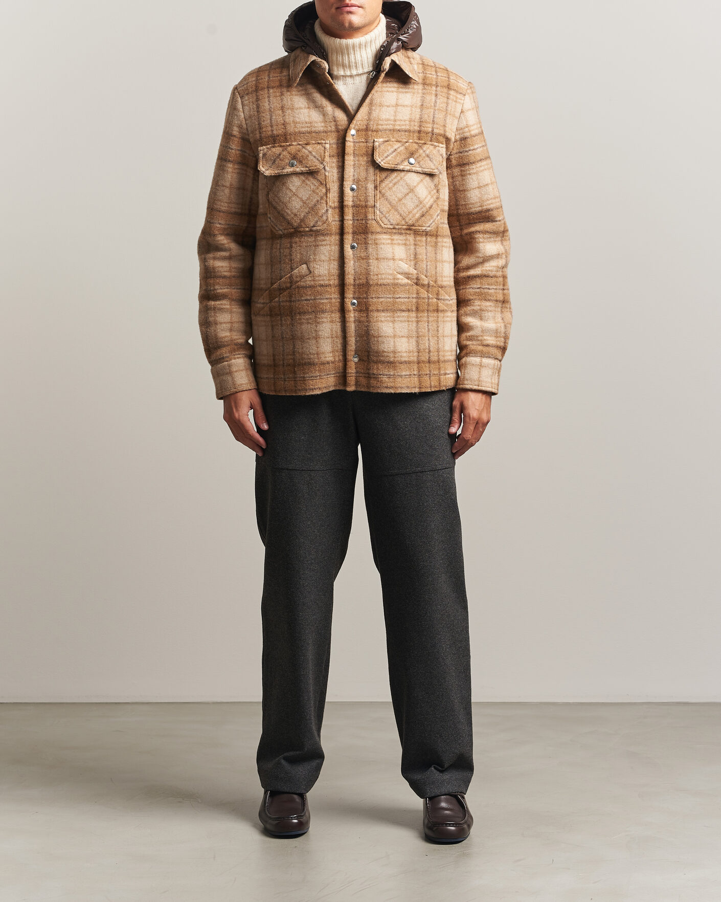 Mies | Housut | Moncler | Flannel Trousers Charcoal
