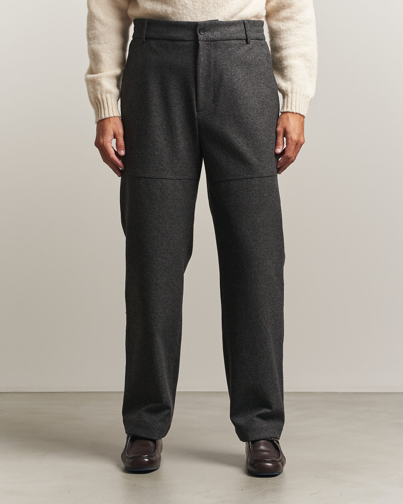 Mies | Housut | Moncler | Flannel Trousers Charcoal