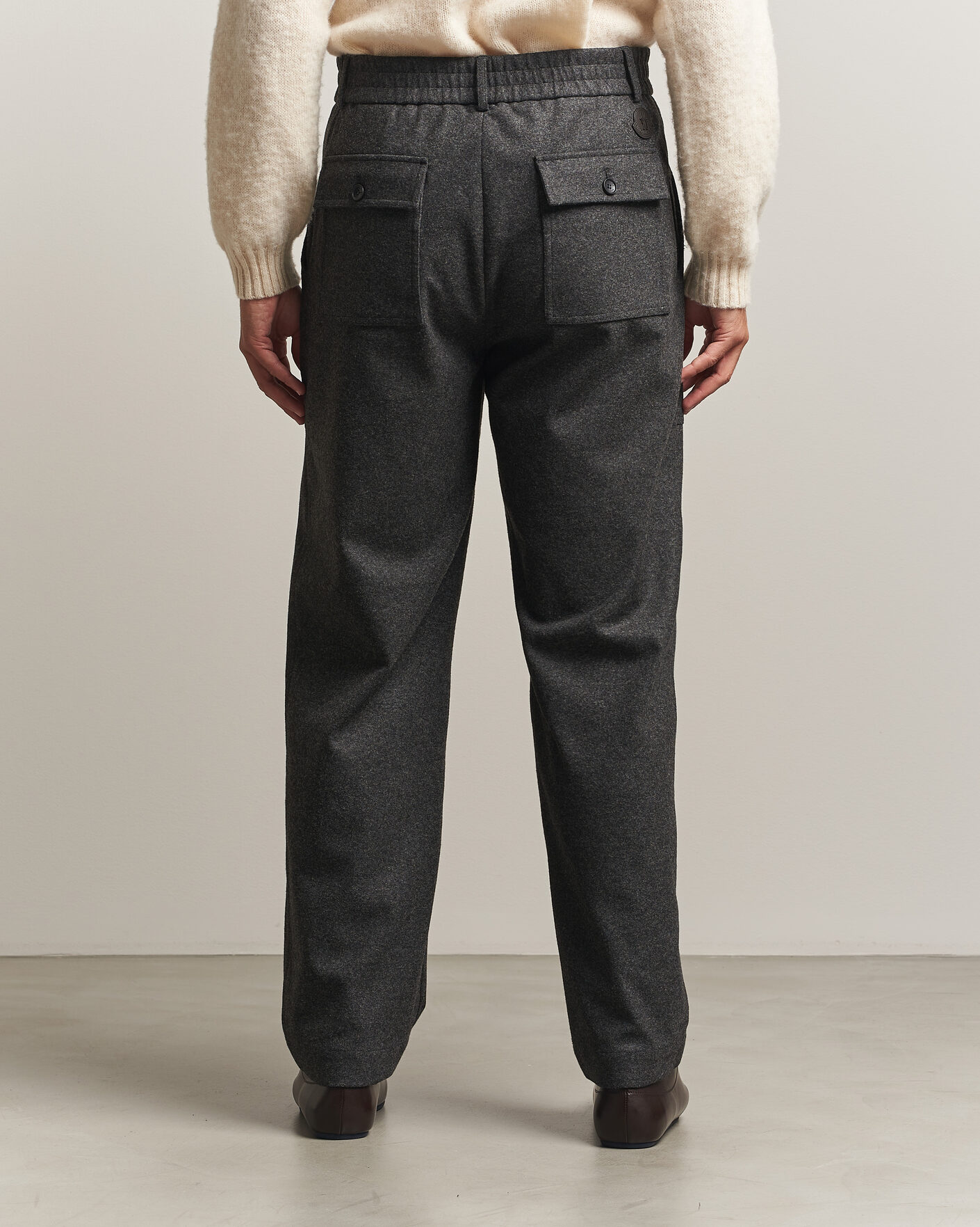 Mies | Housut | Moncler | Flannel Trousers Charcoal