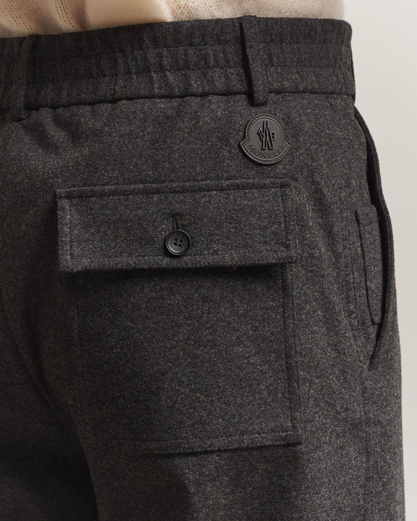 Mies | Housut | Moncler | Flannel Trousers Charcoal