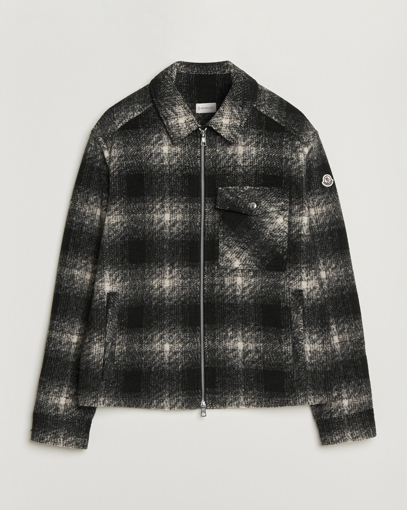 Mies | Kauluspaidat | Moncler | Flannel Overshirt Grey Check