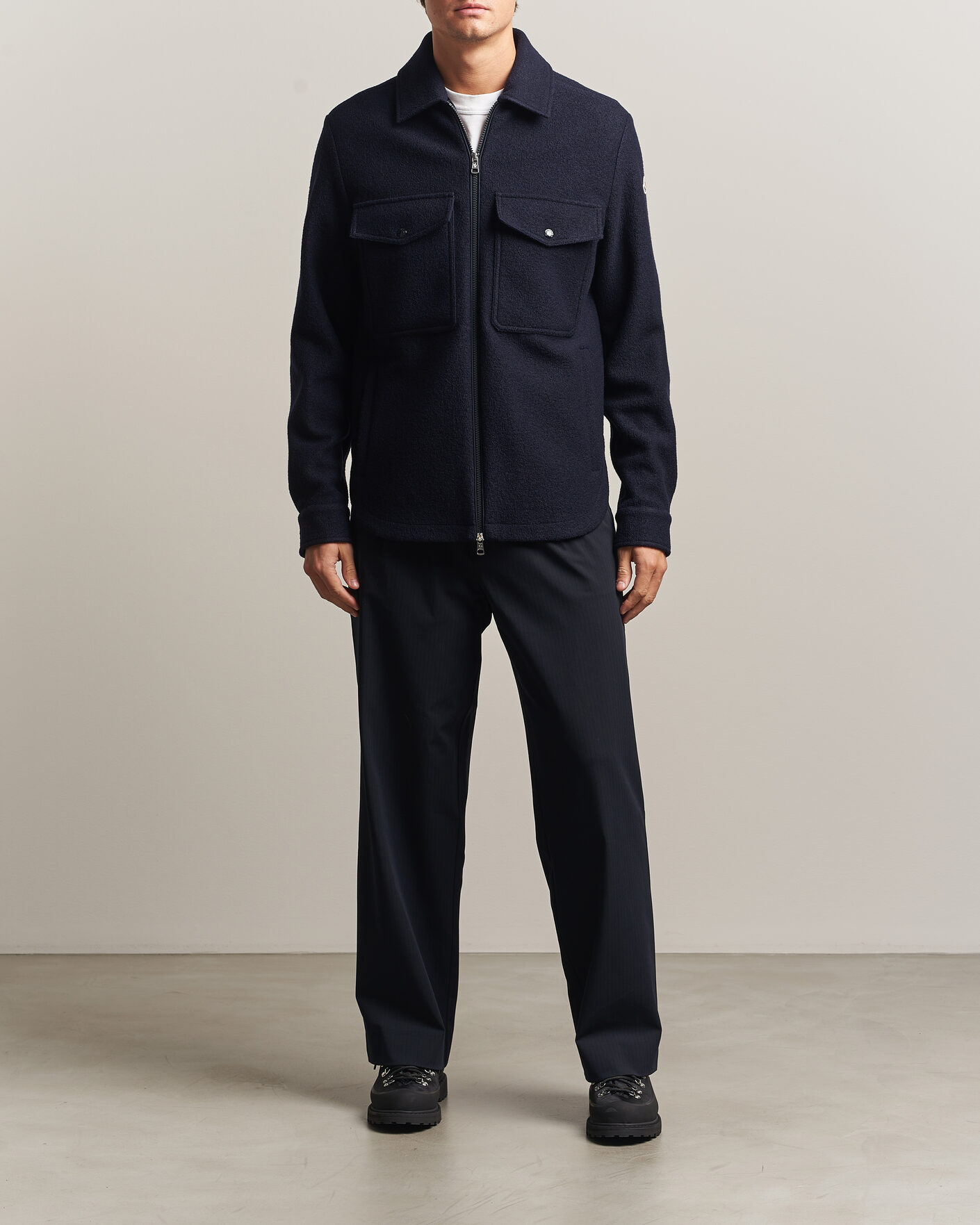Mies | Kauluspaidat | Moncler | Zip Overshirt Navy