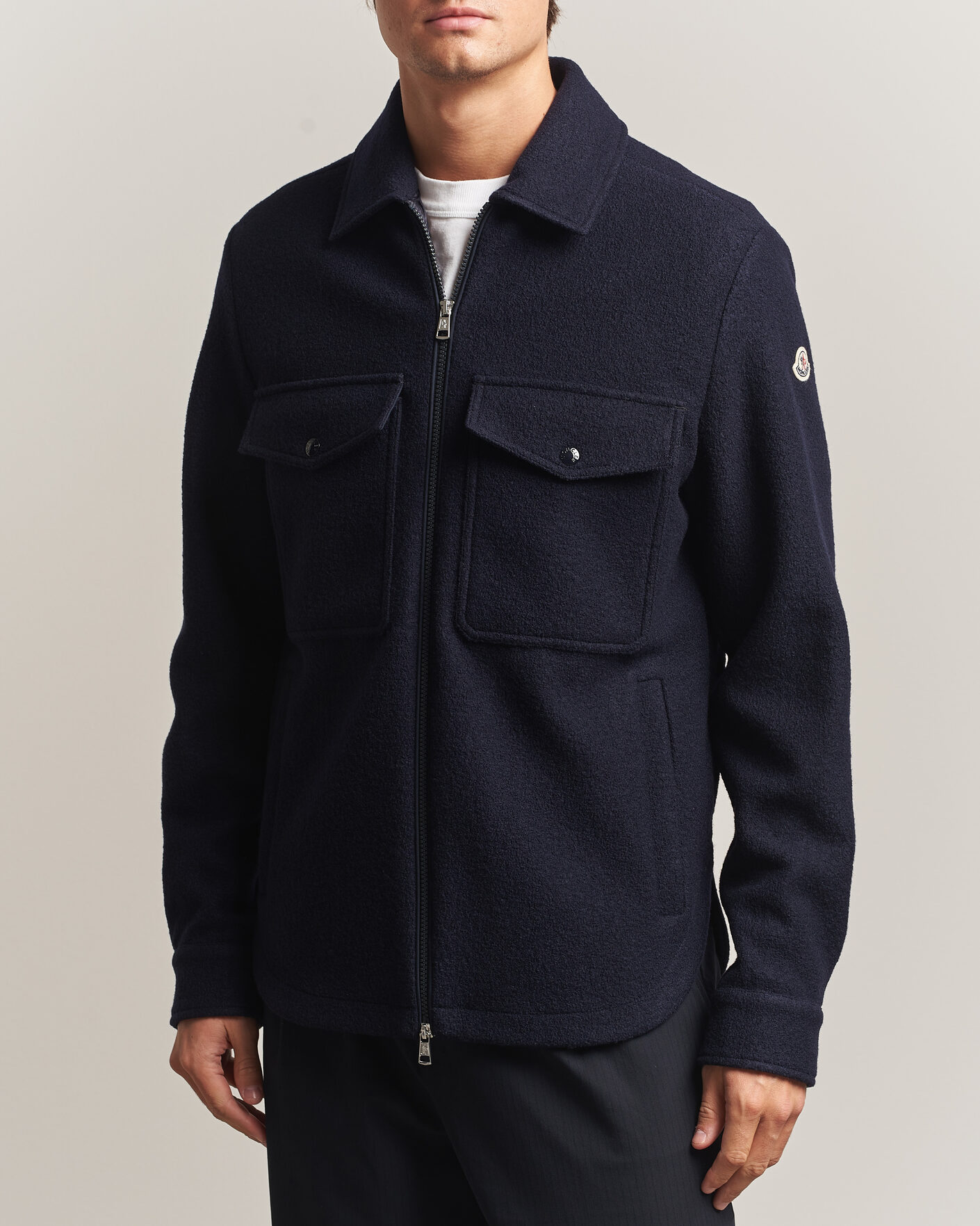 Mies | Kauluspaidat | Moncler | Zip Overshirt Navy
