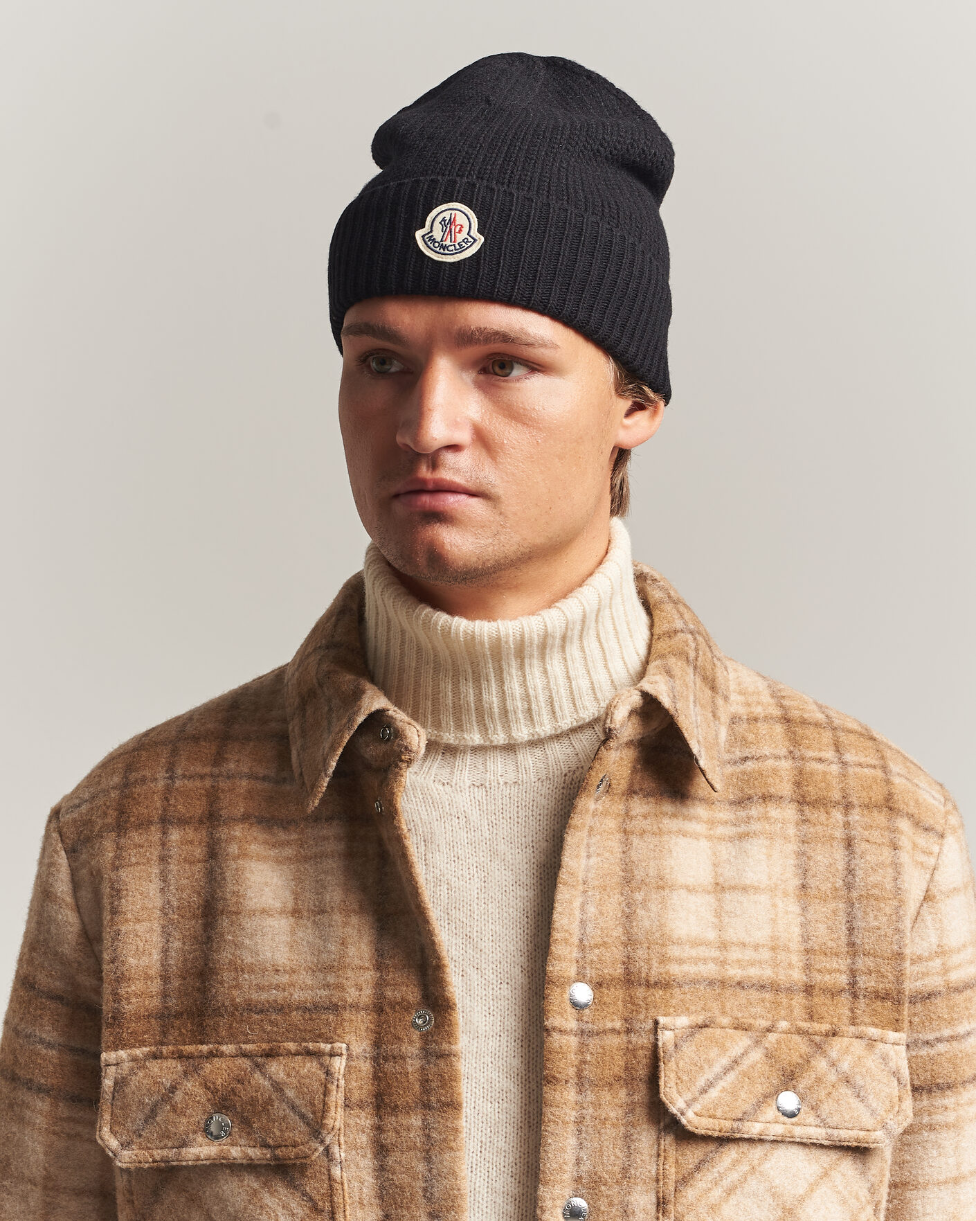 Mies | Pipot | Moncler | Rib Wool Beanie Black