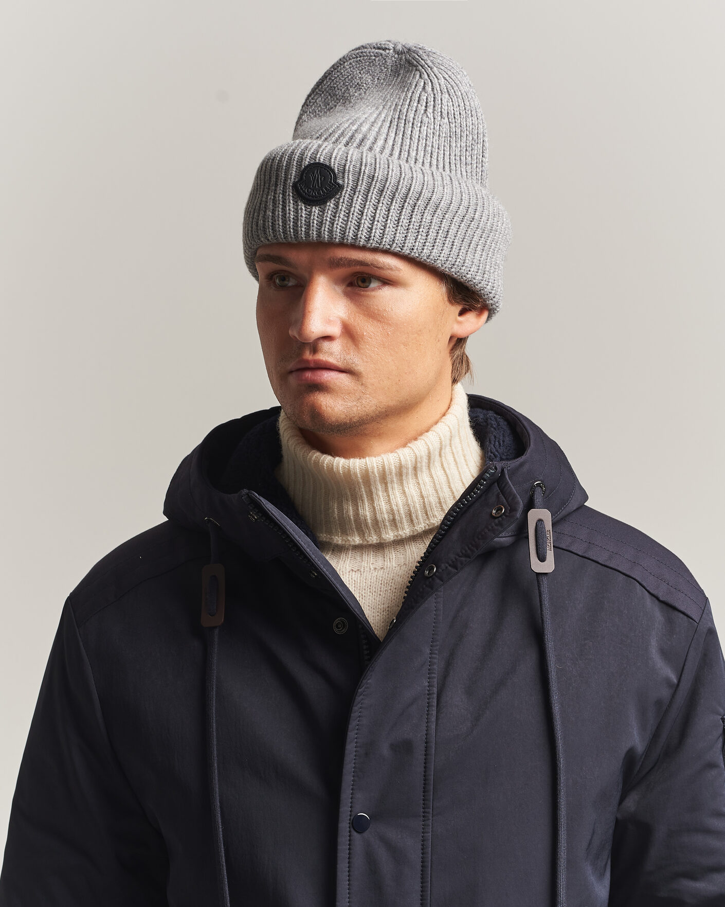 Mies | Pipot | Moncler | Rib Cashmere Beanie Grey